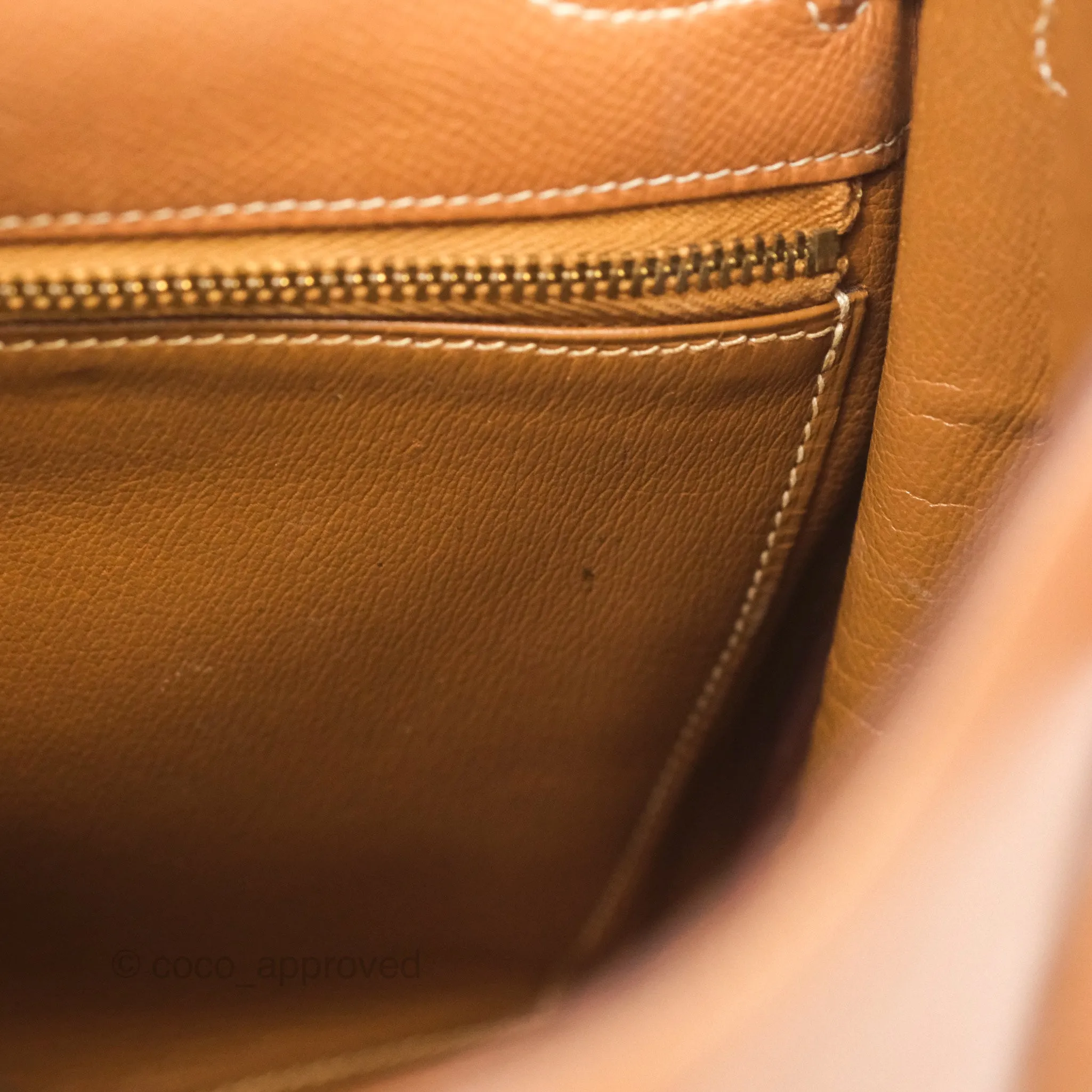 Hermes Vintage Kelly 32 Retourne Natural Gold Hardware