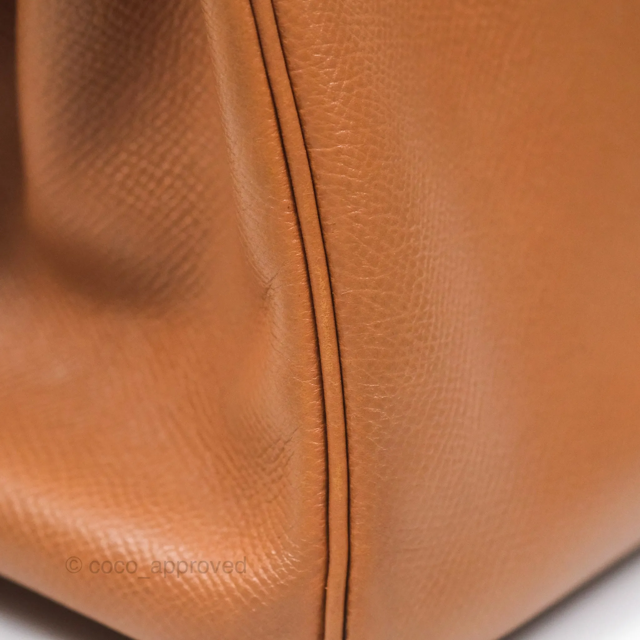 Hermes Vintage Kelly 32 Retourne Natural Gold Hardware
