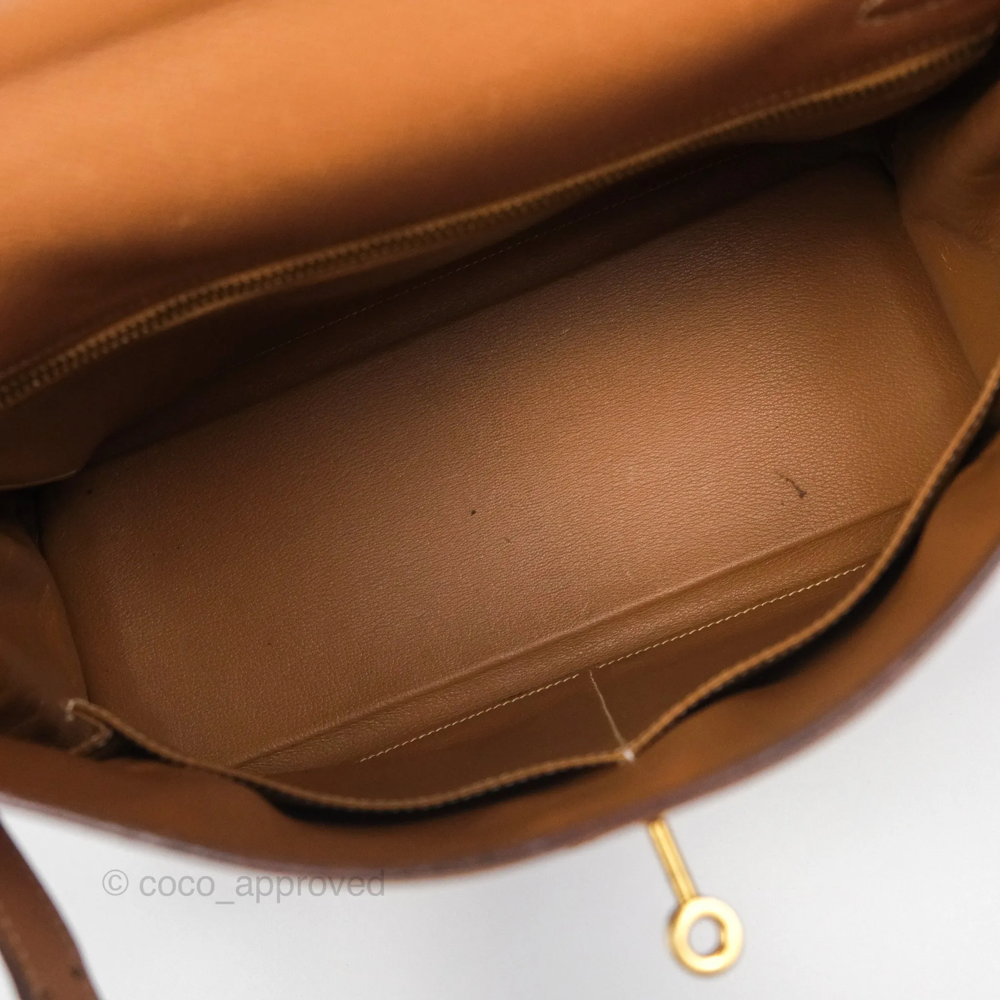 Hermes Vintage Kelly 32 Retourne Natural Gold Hardware