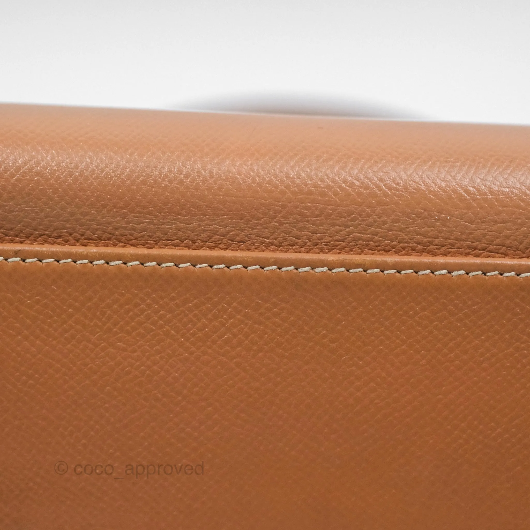 Hermes Vintage Kelly 32 Retourne Natural Gold Hardware