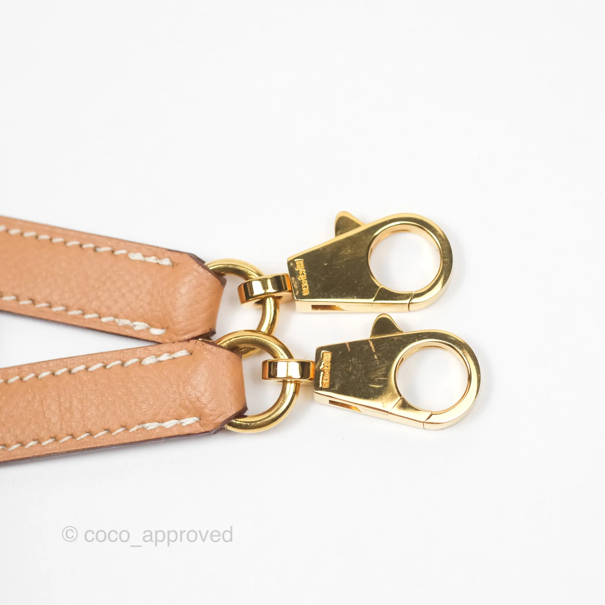 Hermes Vintage Kelly 32 Retourne Natural Gold Hardware