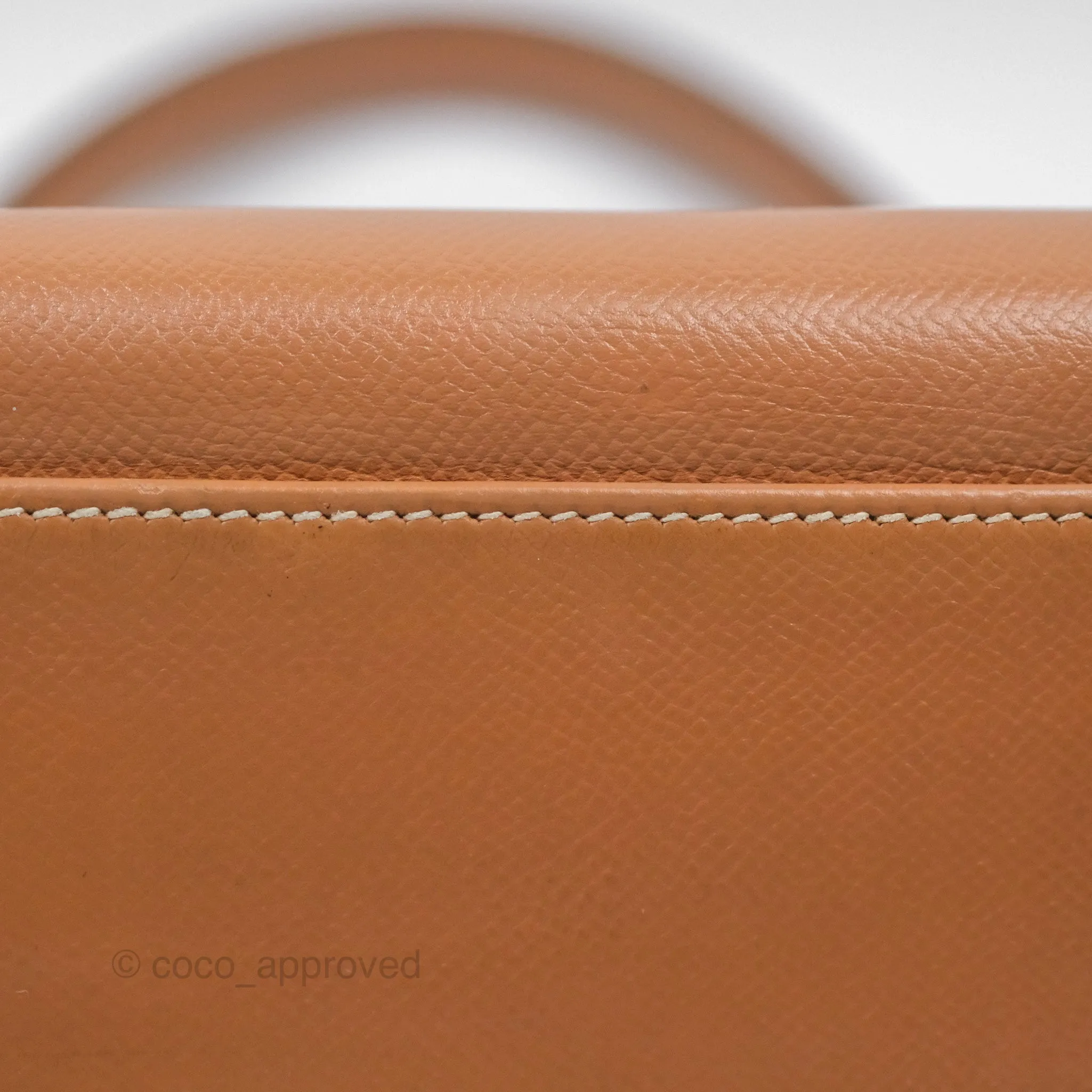 Hermes Vintage Kelly 32 Retourne Natural Gold Hardware