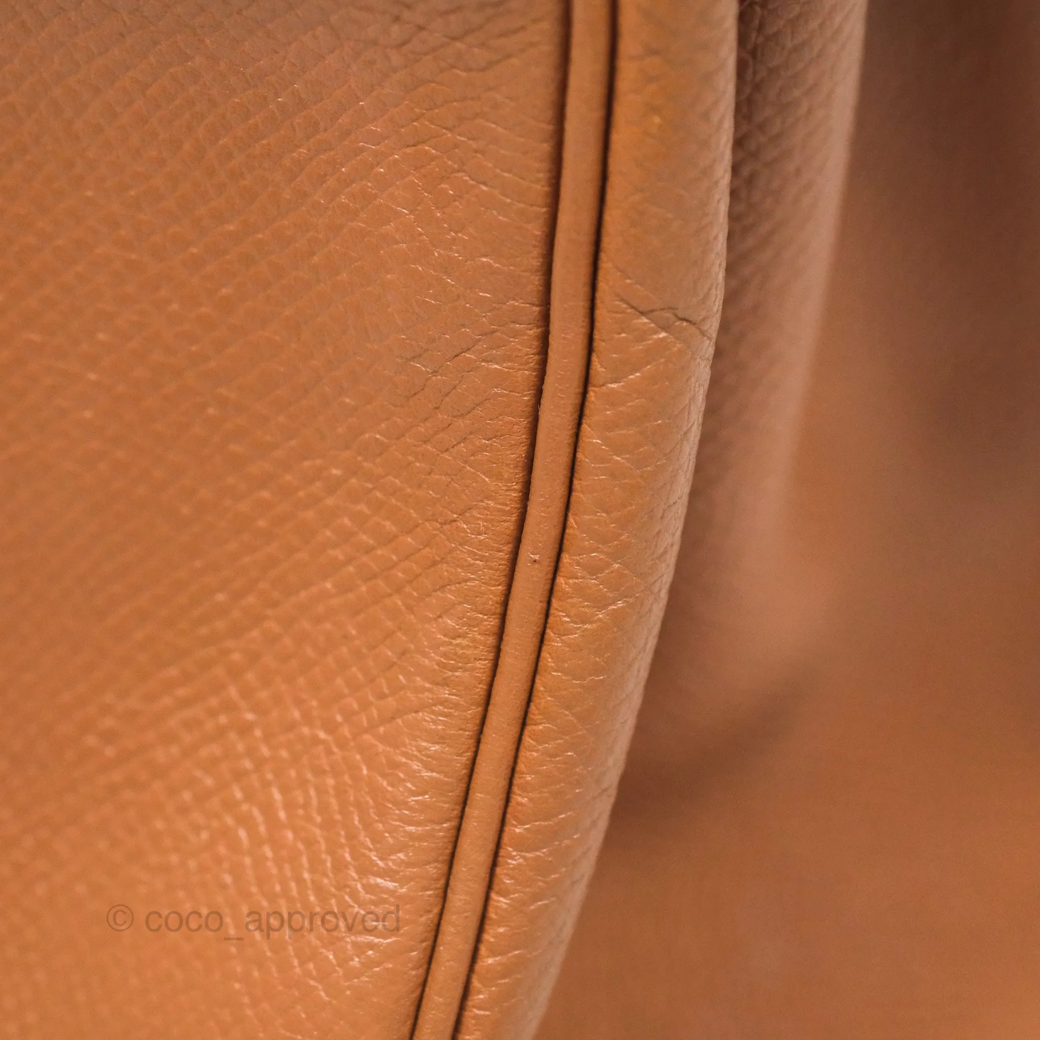 Hermes Vintage Kelly 32 Retourne Natural Gold Hardware