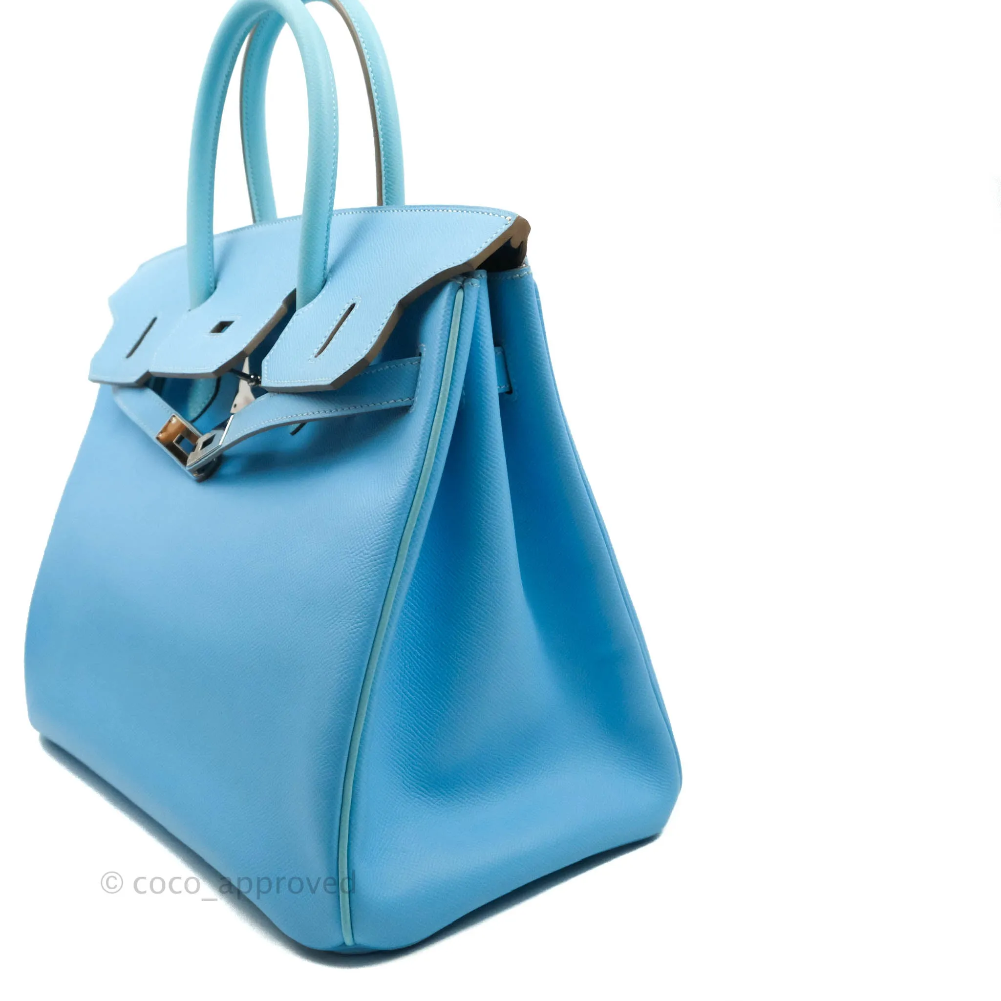 Herms Birkin 35 Limited Edition Celeste & Mykonos Candy Epsom Palladium Hardware