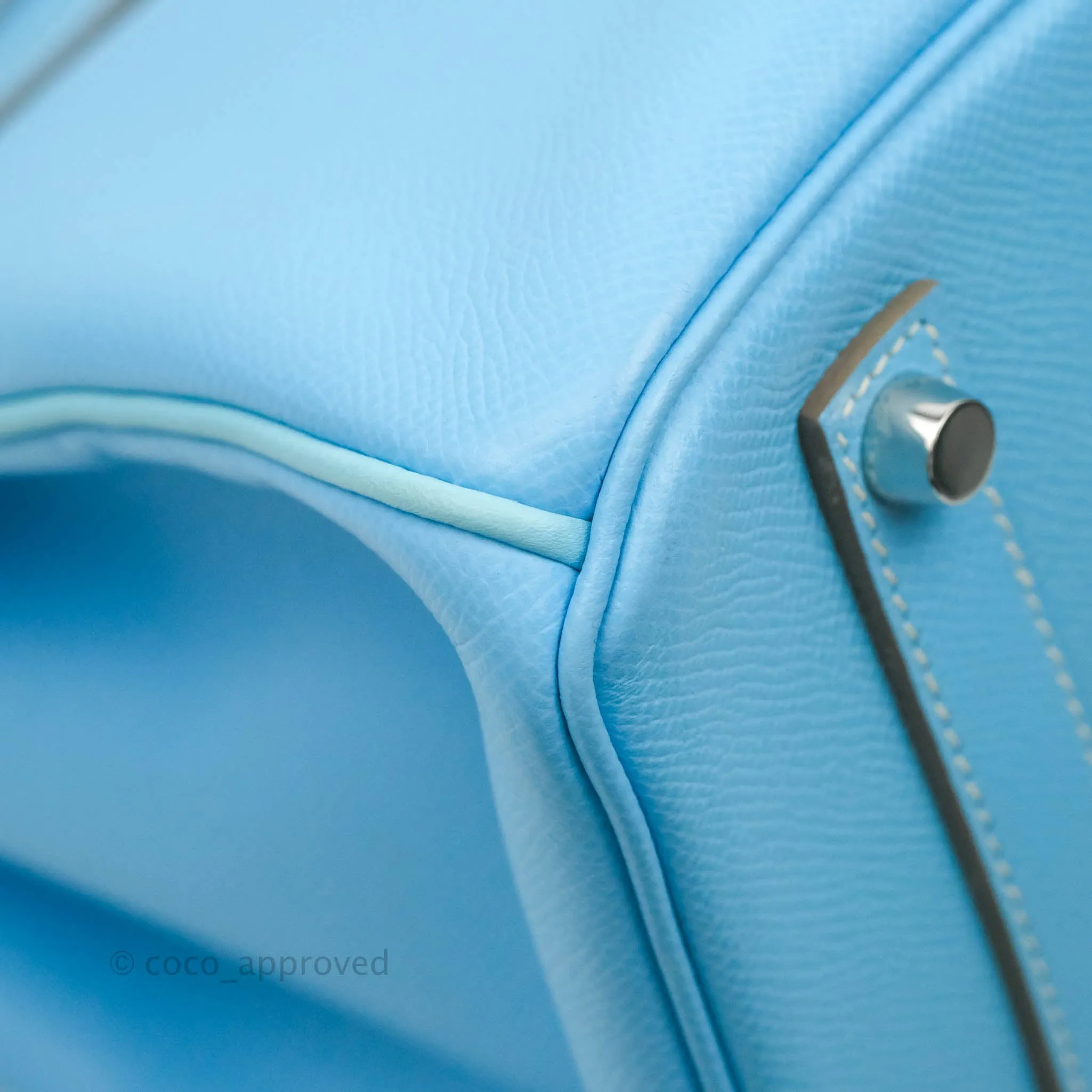 Herms Birkin 35 Limited Edition Celeste & Mykonos Candy Epsom Palladium Hardware