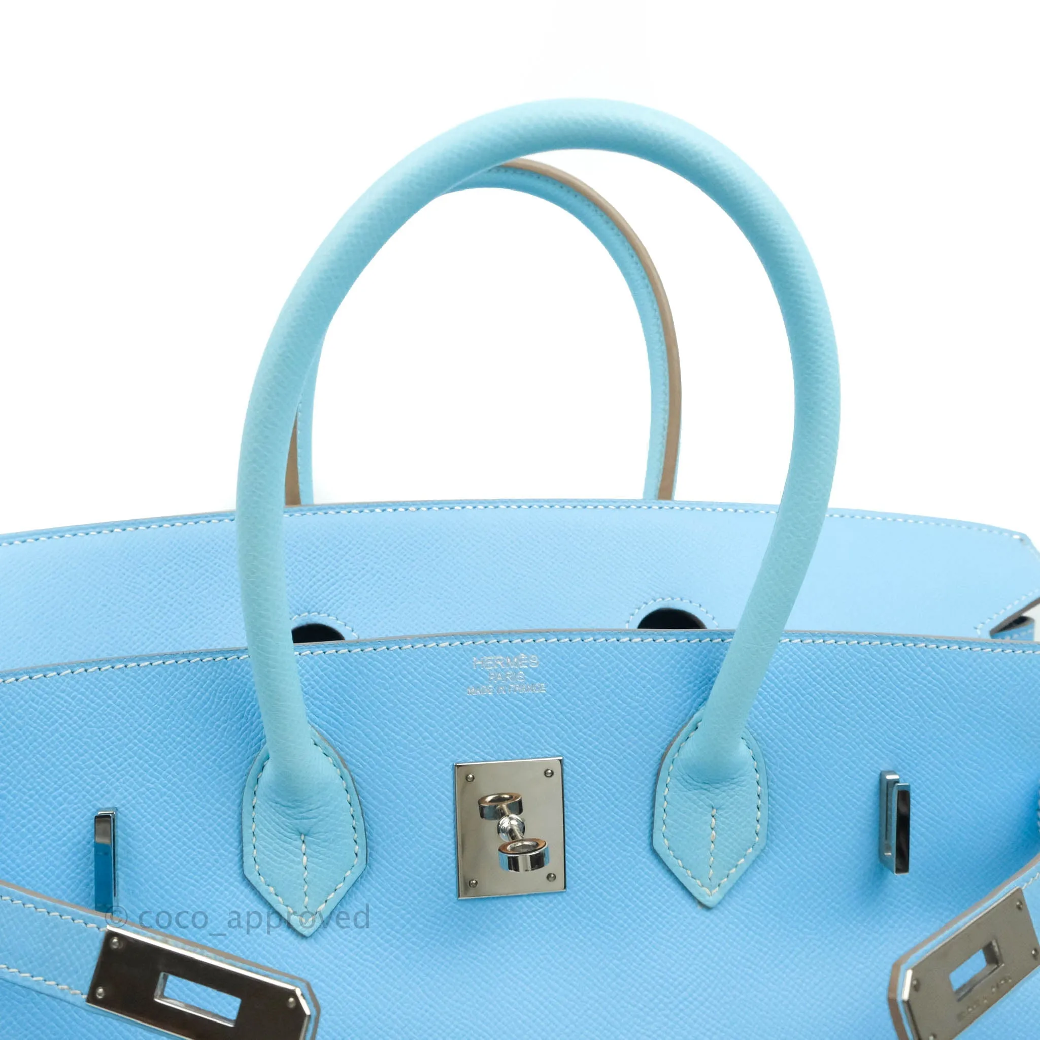 Herms Birkin 35 Limited Edition Celeste & Mykonos Candy Epsom Palladium Hardware
