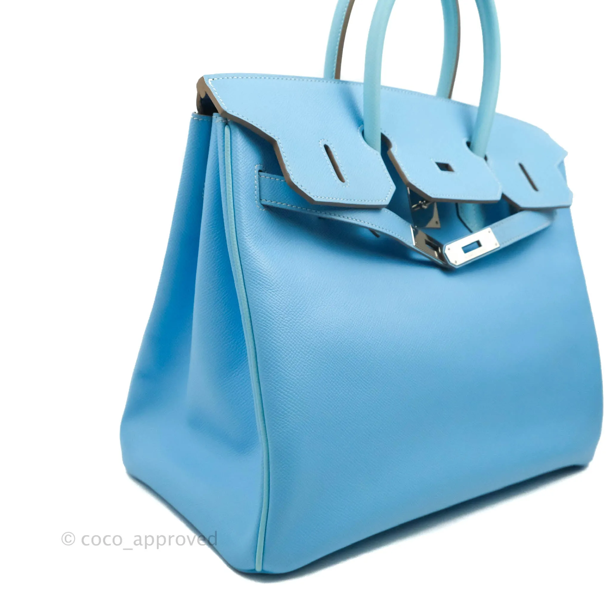 Herms Birkin 35 Limited Edition Celeste & Mykonos Candy Epsom Palladium Hardware
