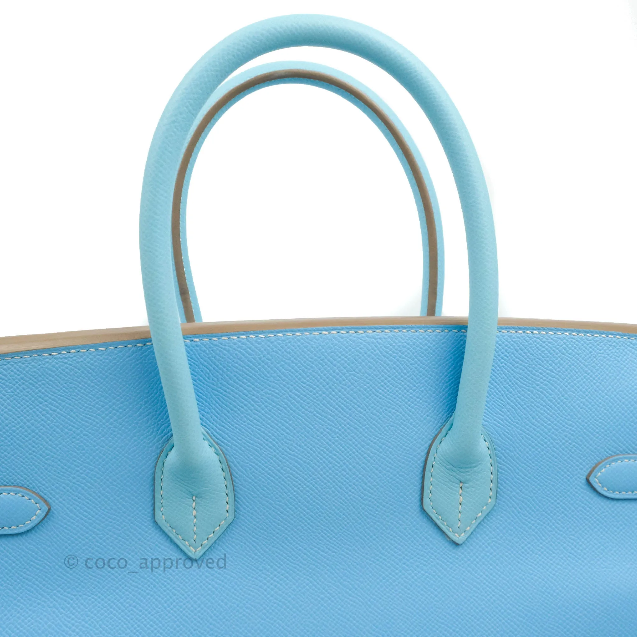 Herms Birkin 35 Limited Edition Celeste & Mykonos Candy Epsom Palladium Hardware