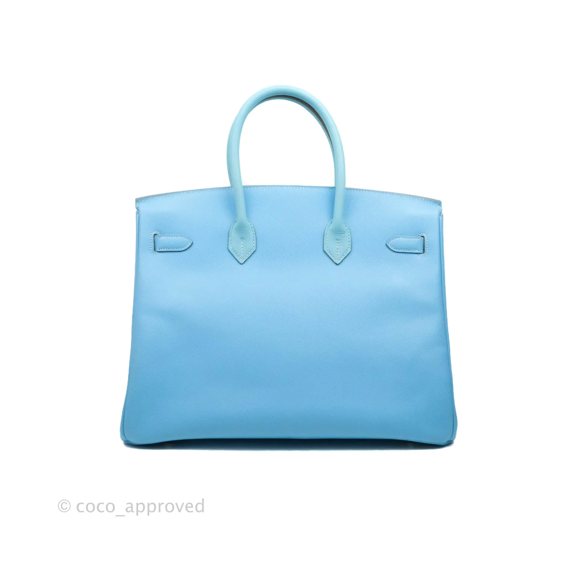 Herms Birkin 35 Limited Edition Celeste & Mykonos Candy Epsom Palladium Hardware