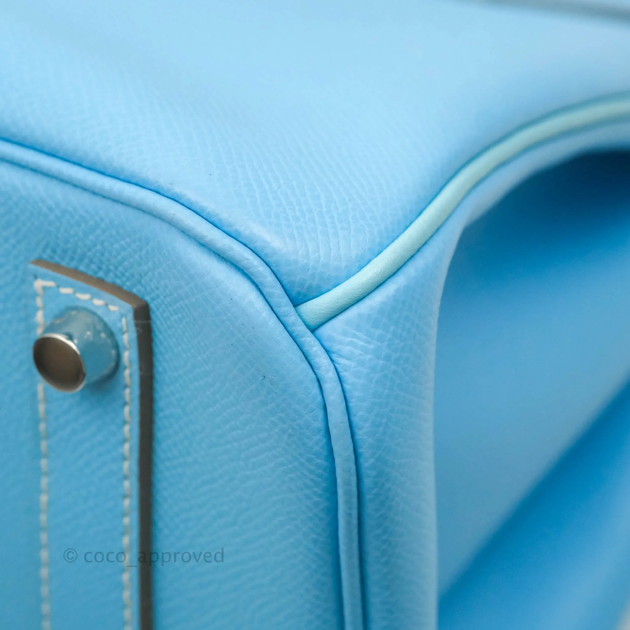 Herms Birkin 35 Limited Edition Celeste & Mykonos Candy Epsom Palladium Hardware