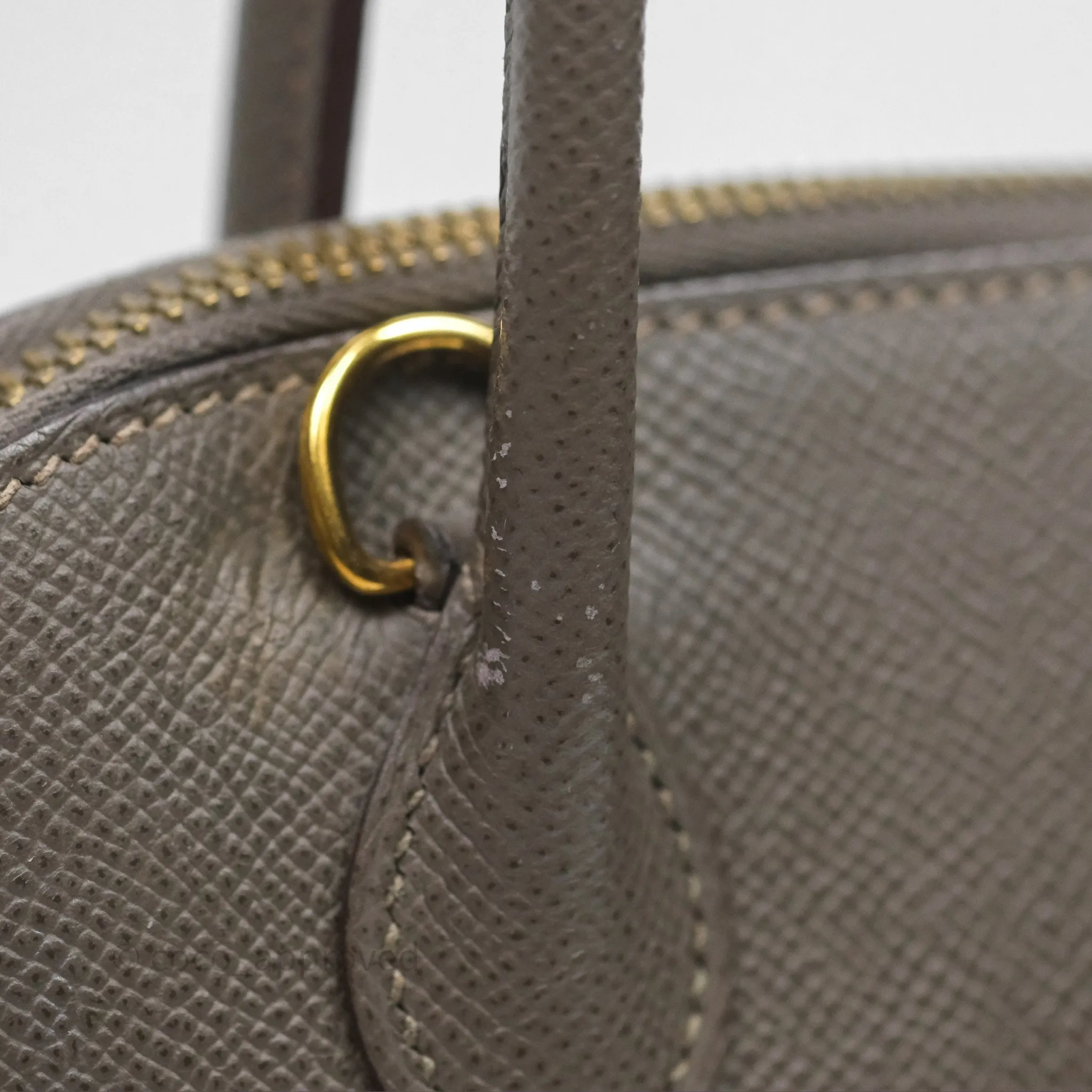 Herms Bolide 27 Etain 8F Epsom Gold Hardware