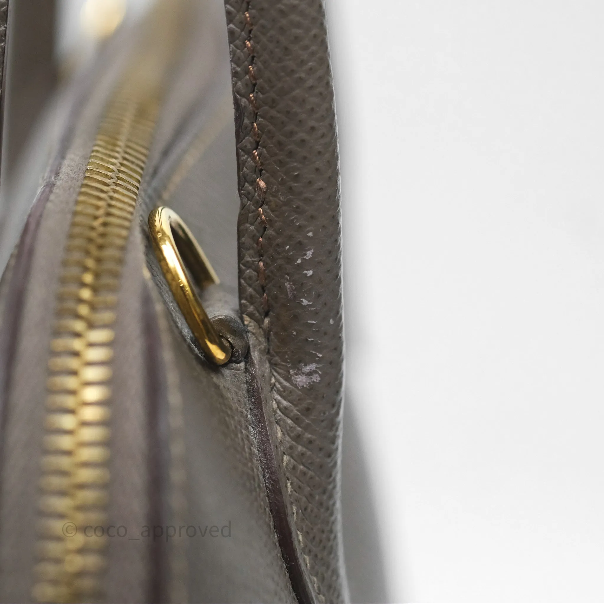 Herms Bolide 27 Etain 8F Epsom Gold Hardware