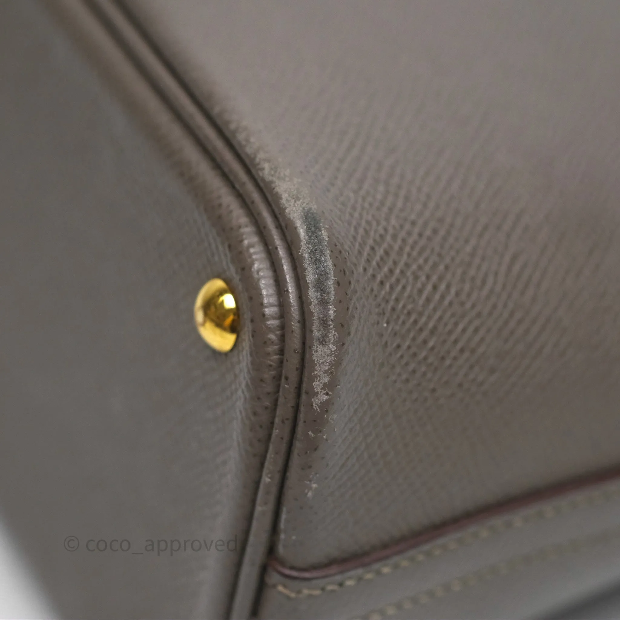 Herms Bolide 27 Etain 8F Epsom Gold Hardware