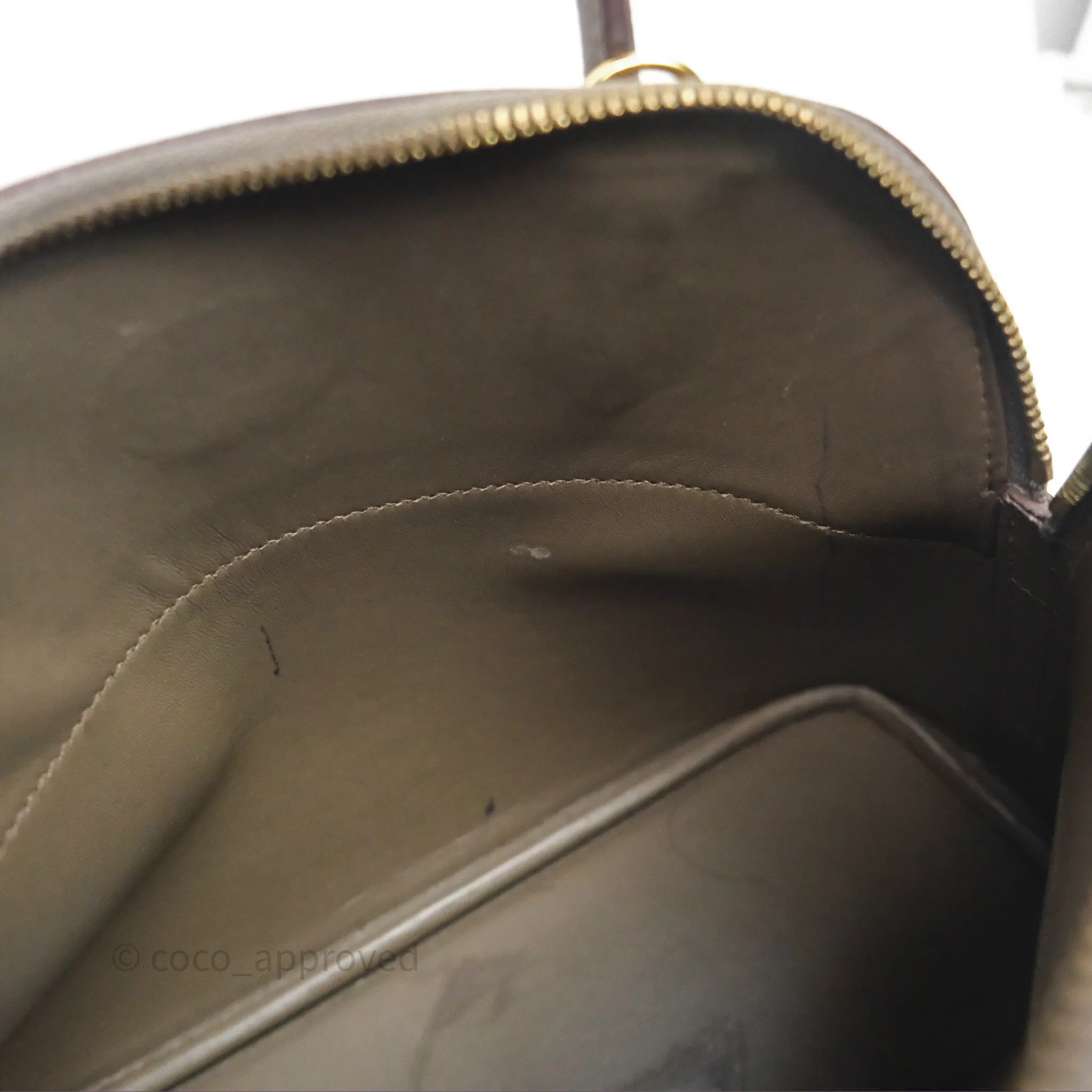 Herms Bolide 27 Etain 8F Epsom Gold Hardware