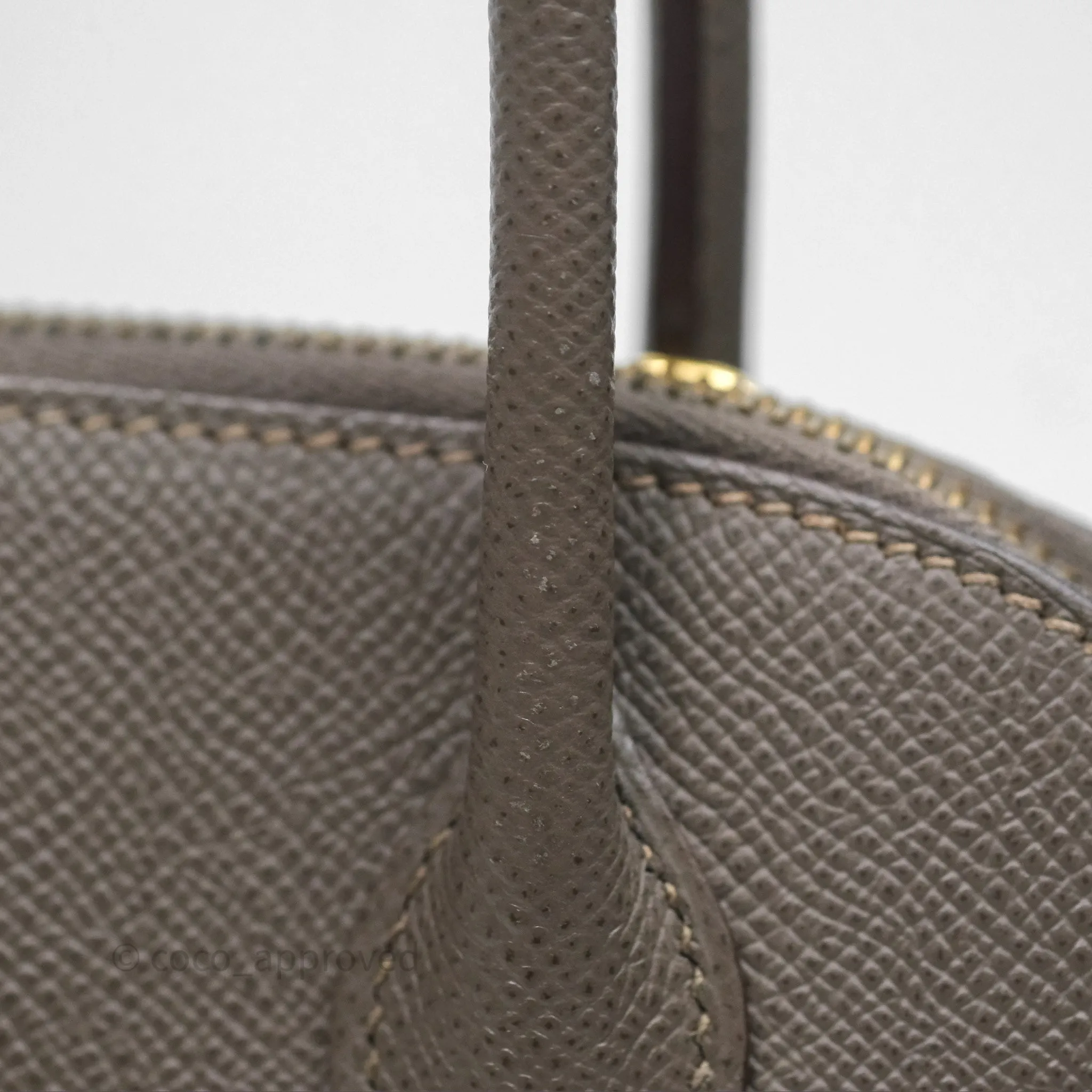 Herms Bolide 27 Etain 8F Epsom Gold Hardware