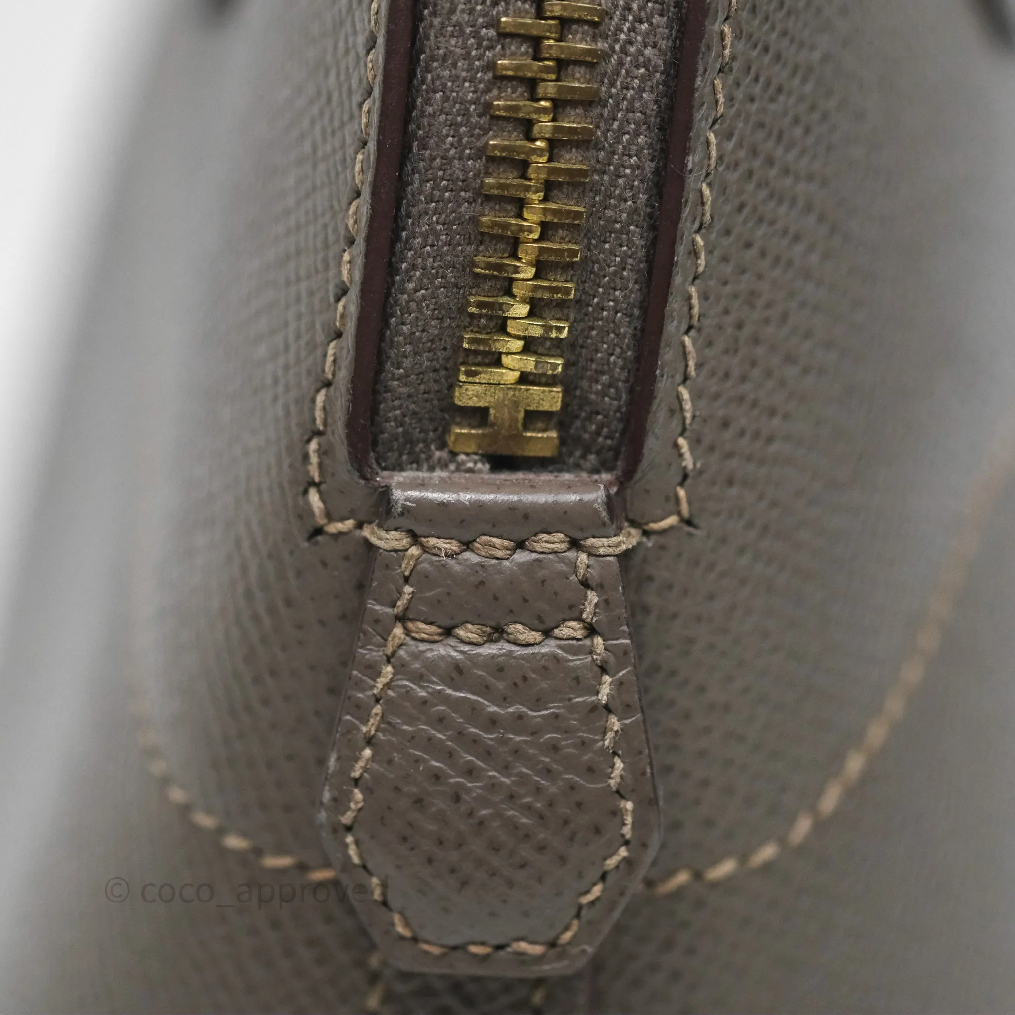 Herms Bolide 27 Etain 8F Epsom Gold Hardware