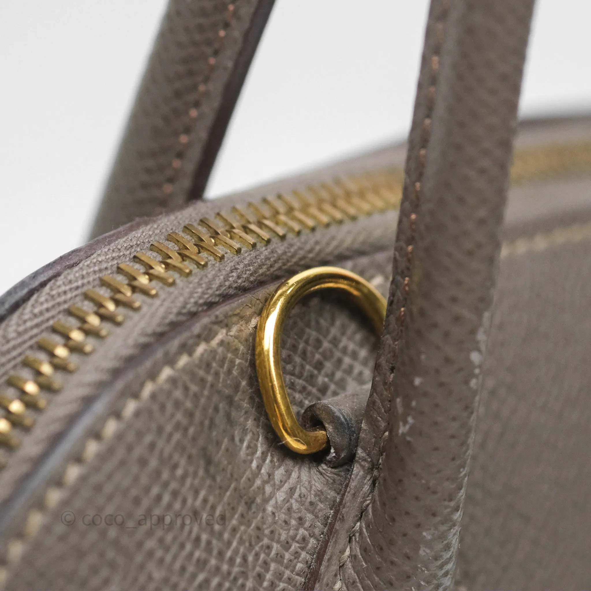 Herms Bolide 27 Etain 8F Epsom Gold Hardware