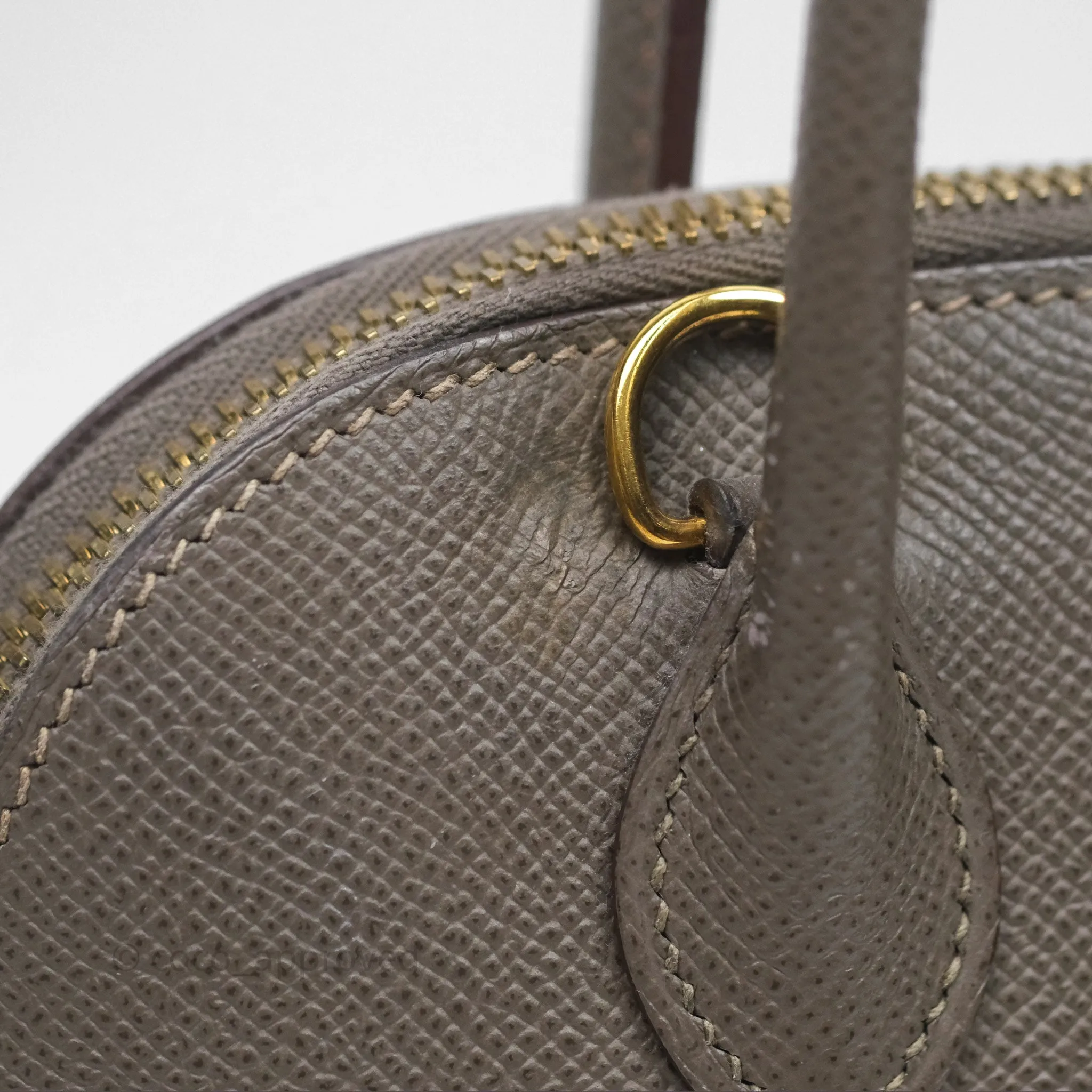 Herms Bolide 27 Etain 8F Epsom Gold Hardware