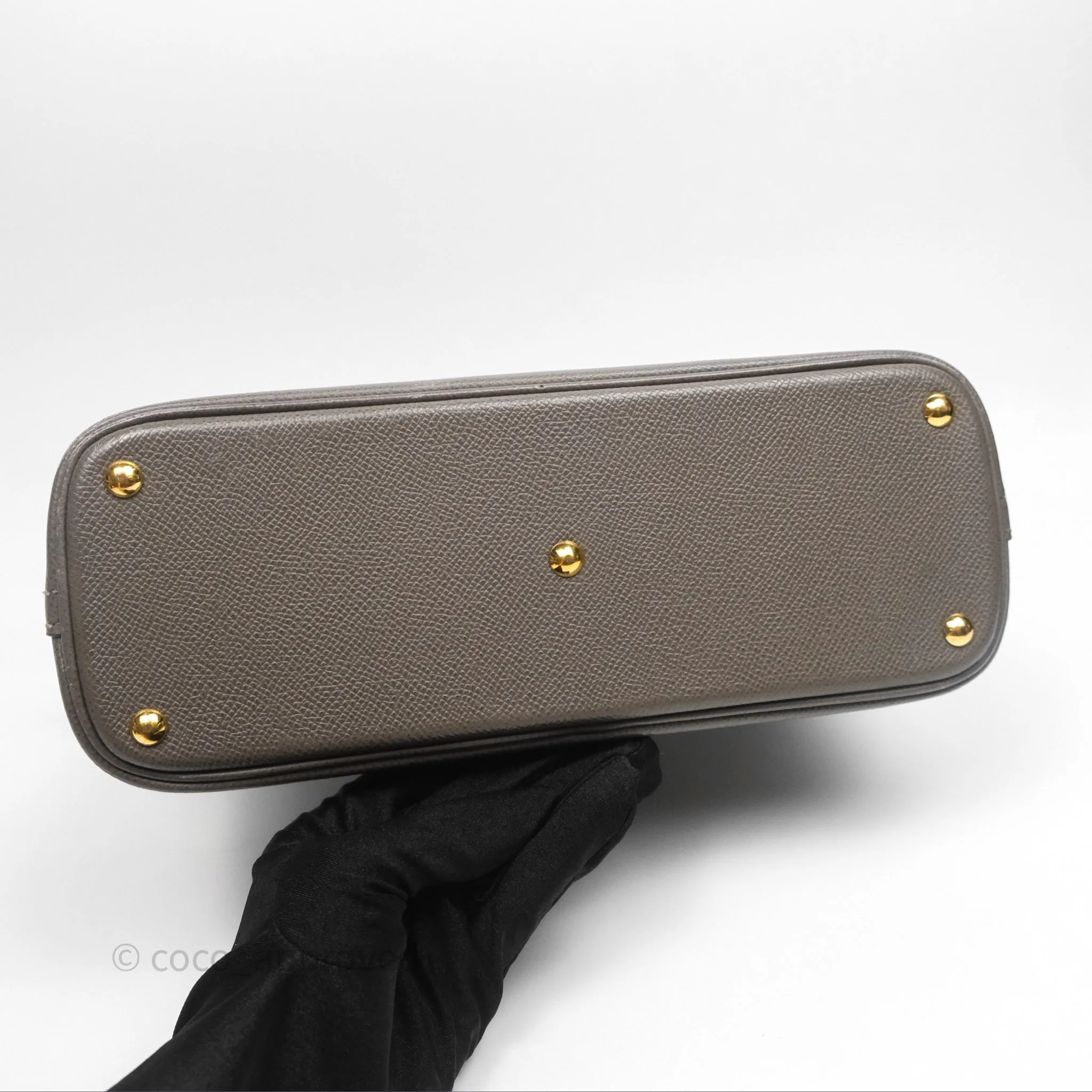Herms Bolide 27 Etain 8F Epsom Gold Hardware