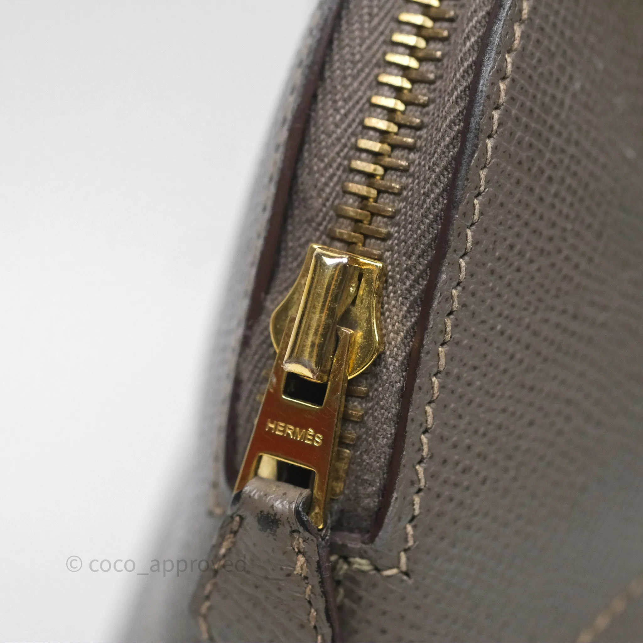 Herms Bolide 27 Etain 8F Epsom Gold Hardware
