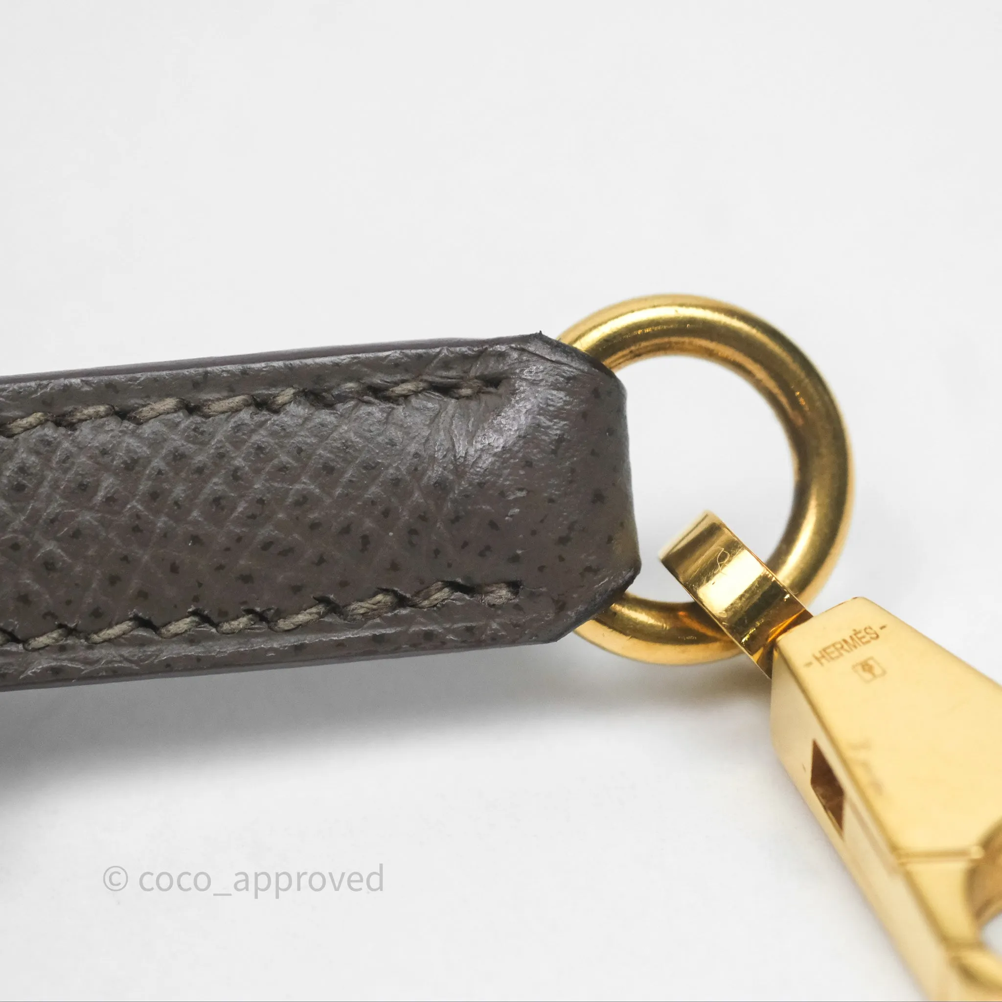 Herms Bolide 27 Etain 8F Epsom Gold Hardware