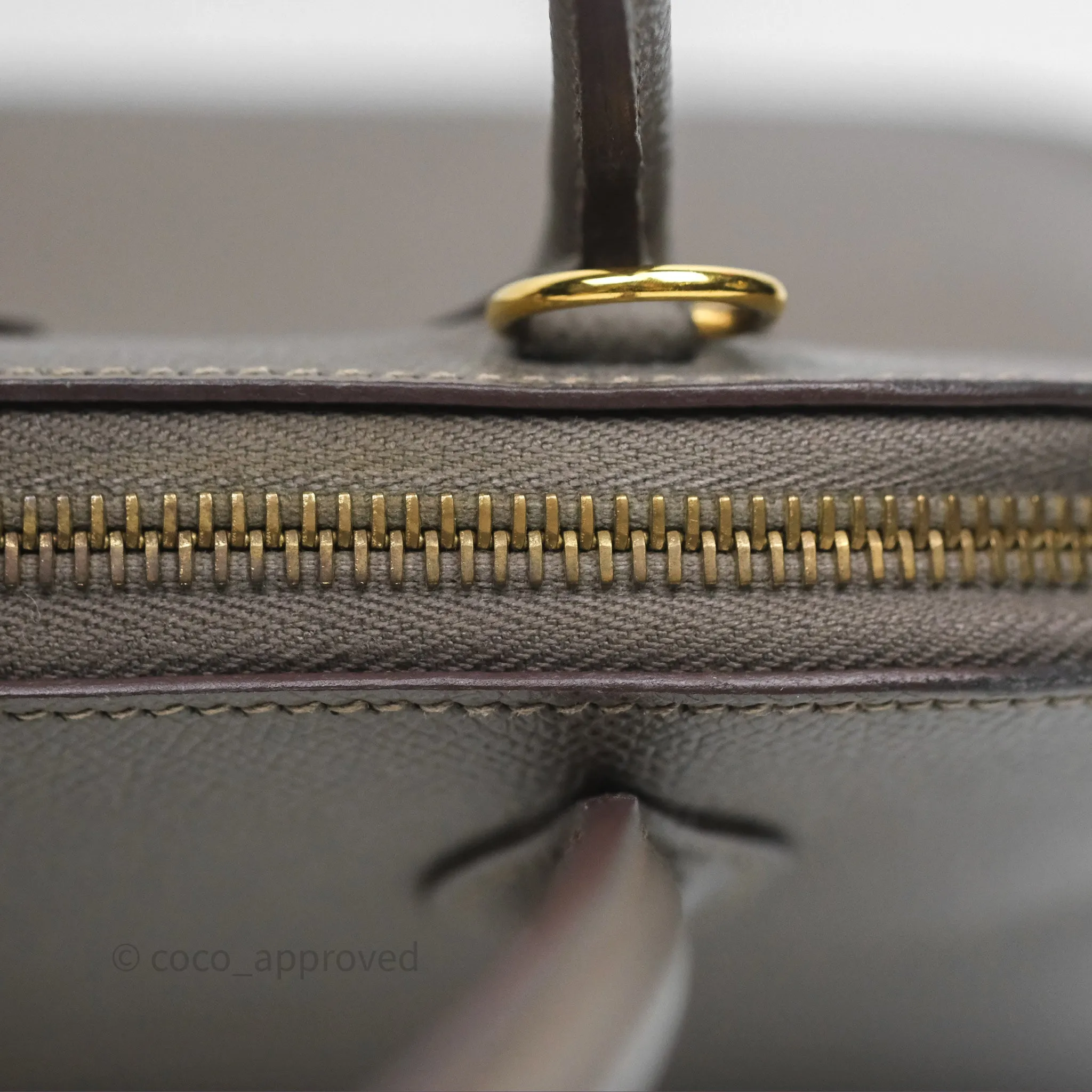 Herms Bolide 27 Etain 8F Epsom Gold Hardware
