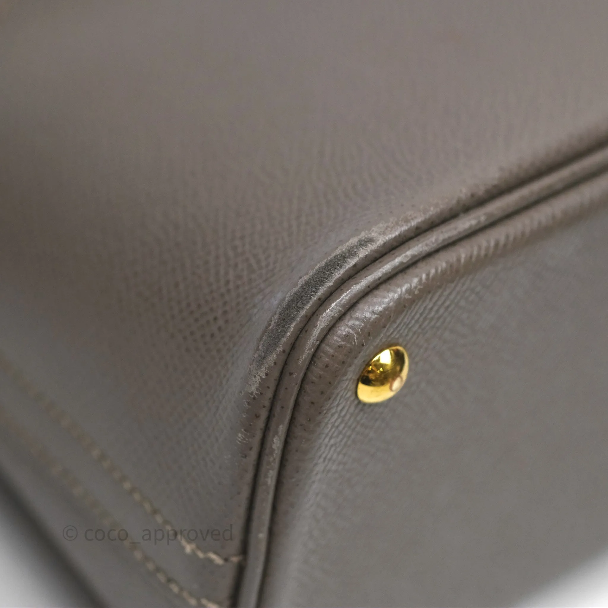 Herms Bolide 27 Etain 8F Epsom Gold Hardware