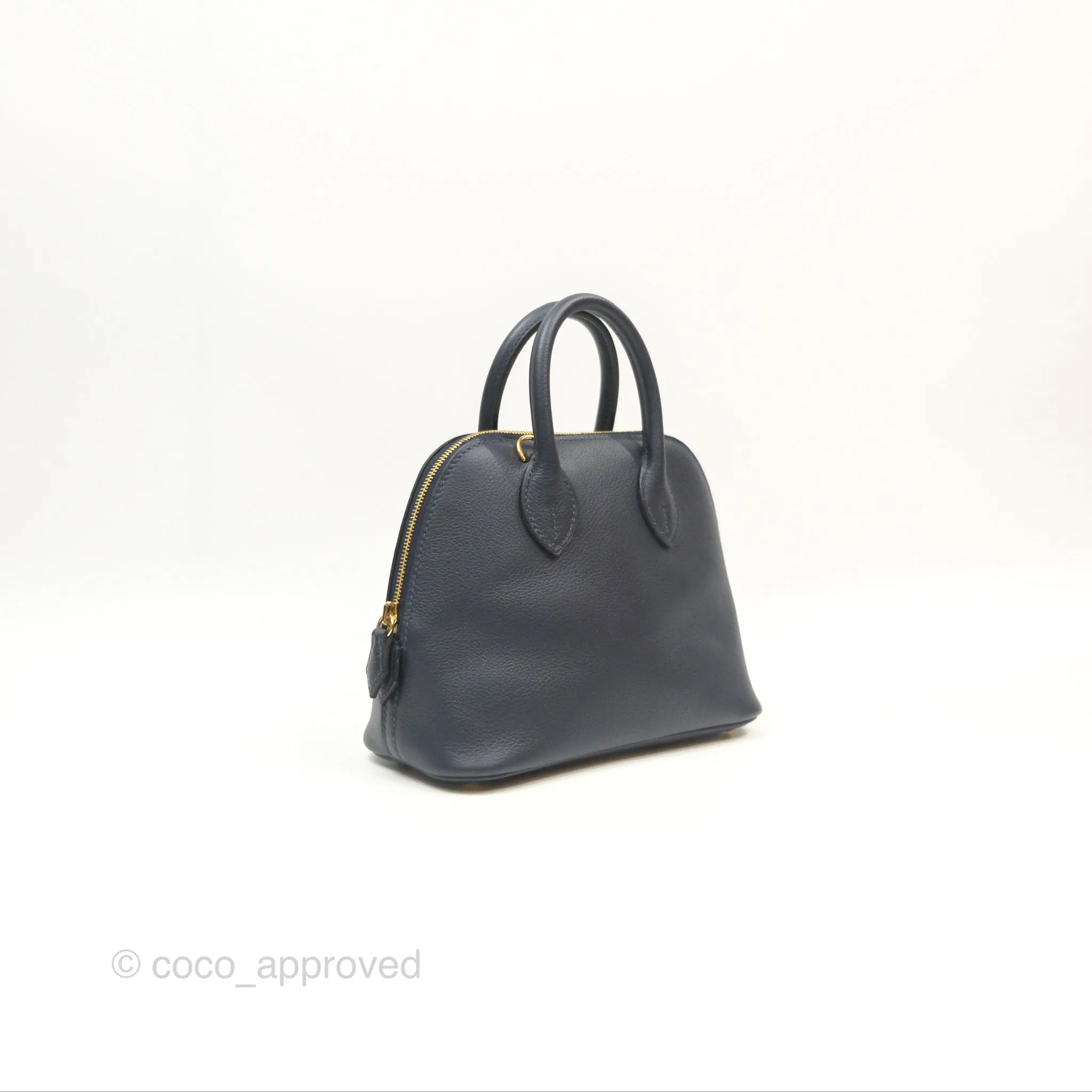 Herms Bolide Mini 1923 Bleu Nuit 2Z Evercolor Gold Hardware