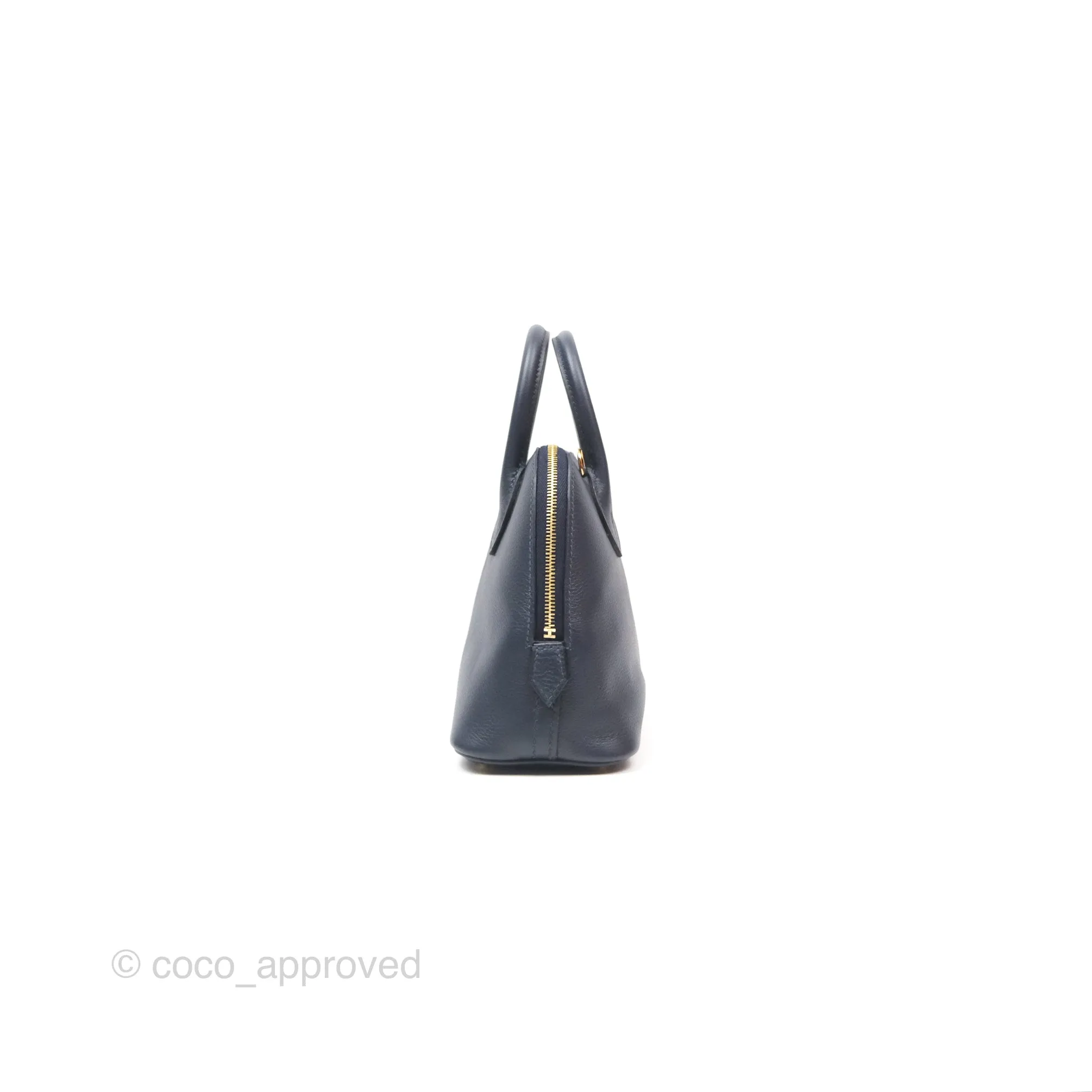 Herms Bolide Mini 1923 Bleu Nuit 2Z Evercolor Gold Hardware