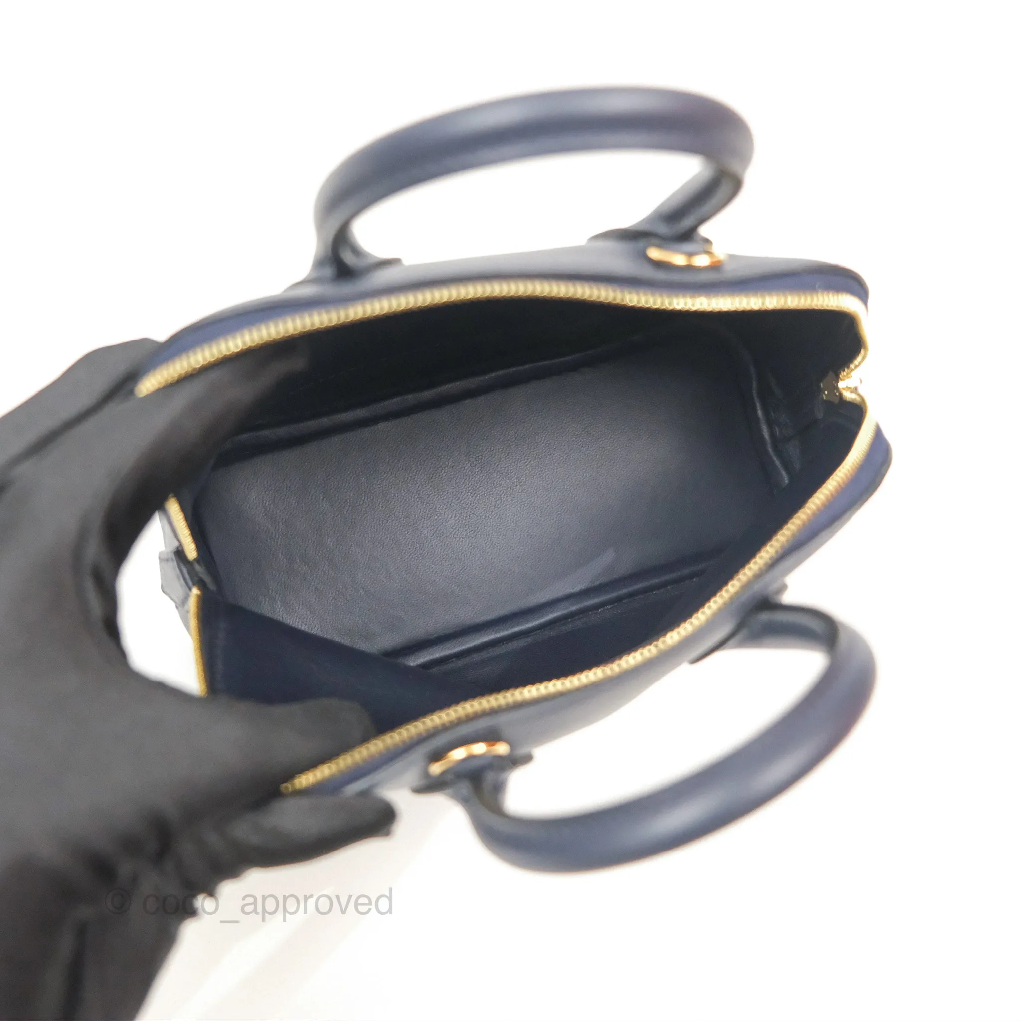 Herms Bolide Mini 1923 Bleu Nuit 2Z Evercolor Gold Hardware