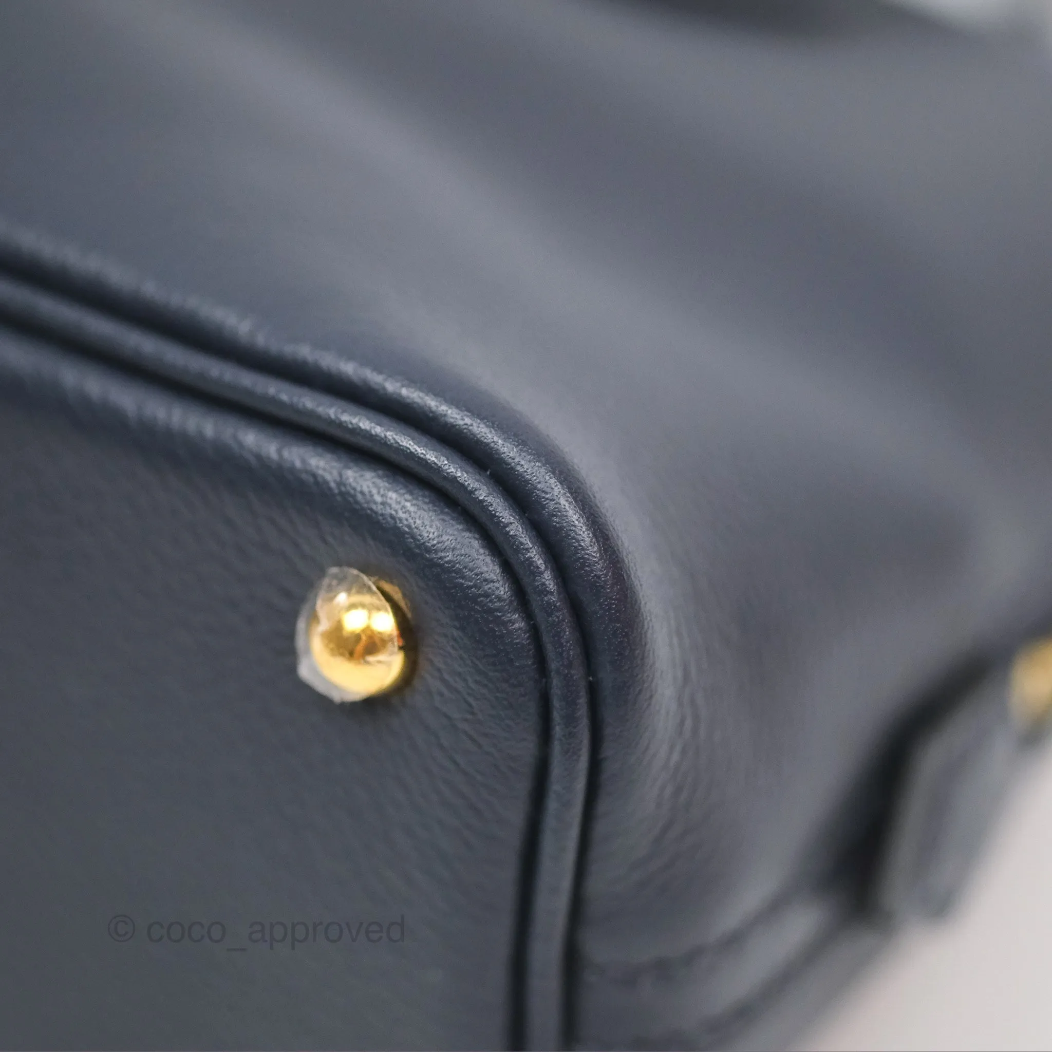 Herms Bolide Mini 1923 Bleu Nuit 2Z Evercolor Gold Hardware