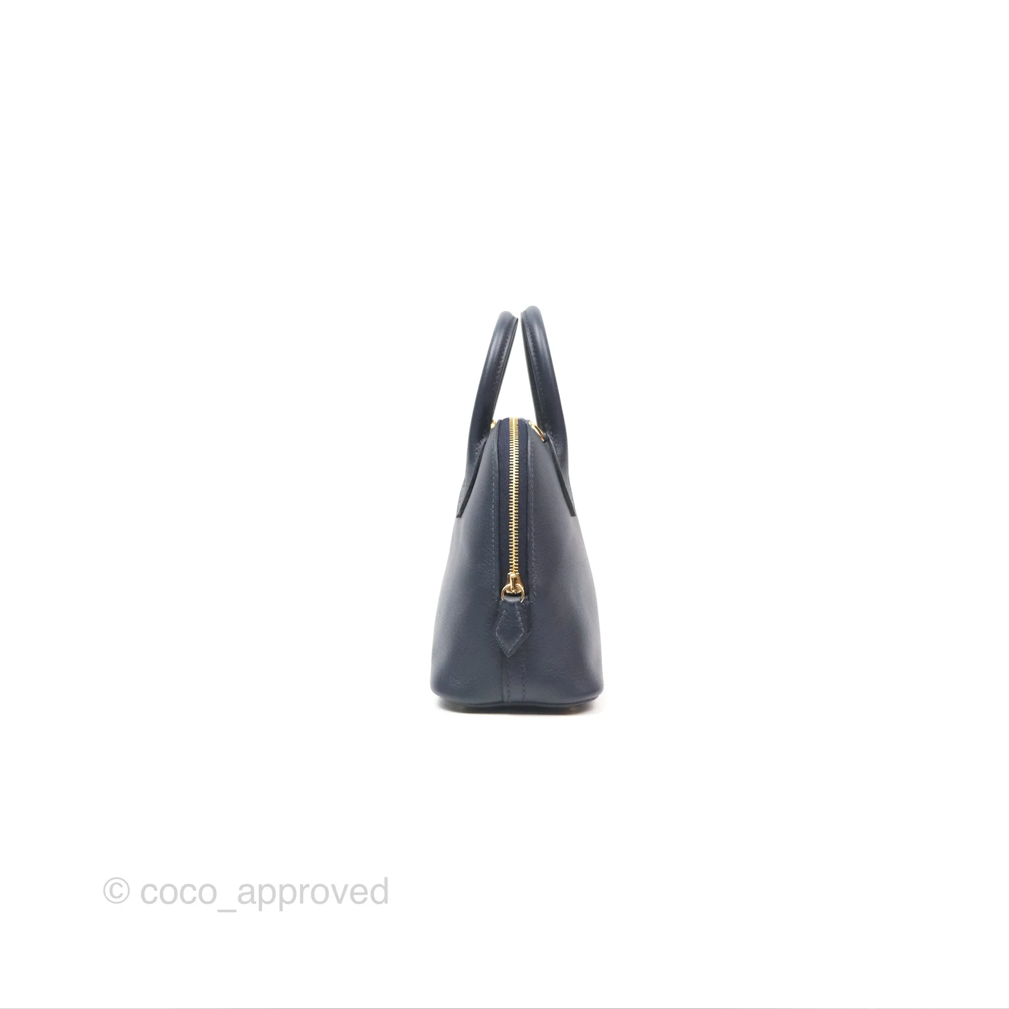 Herms Bolide Mini 1923 Bleu Nuit 2Z Evercolor Gold Hardware