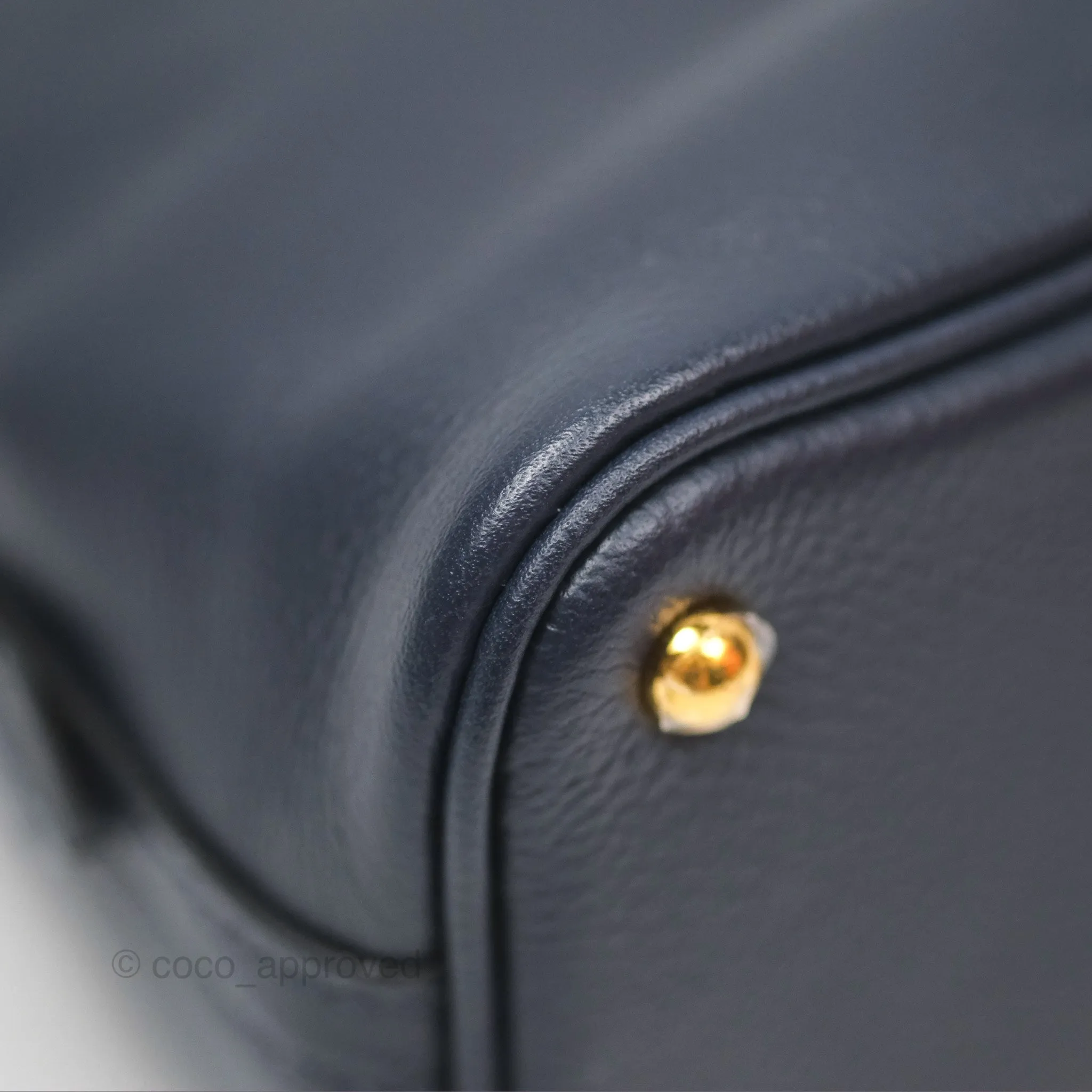 Herms Bolide Mini 1923 Bleu Nuit 2Z Evercolor Gold Hardware