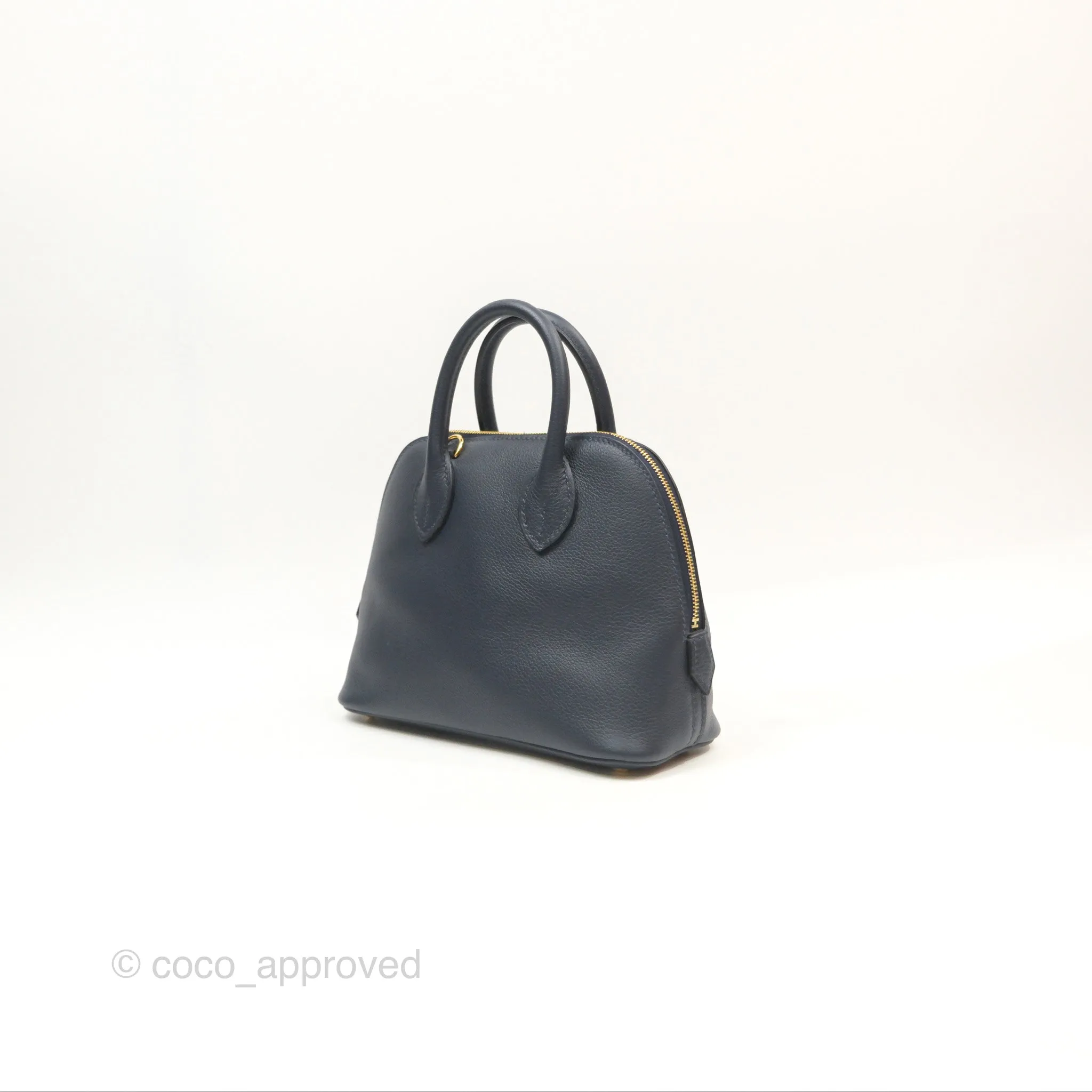 Herms Bolide Mini 1923 Bleu Nuit 2Z Evercolor Gold Hardware