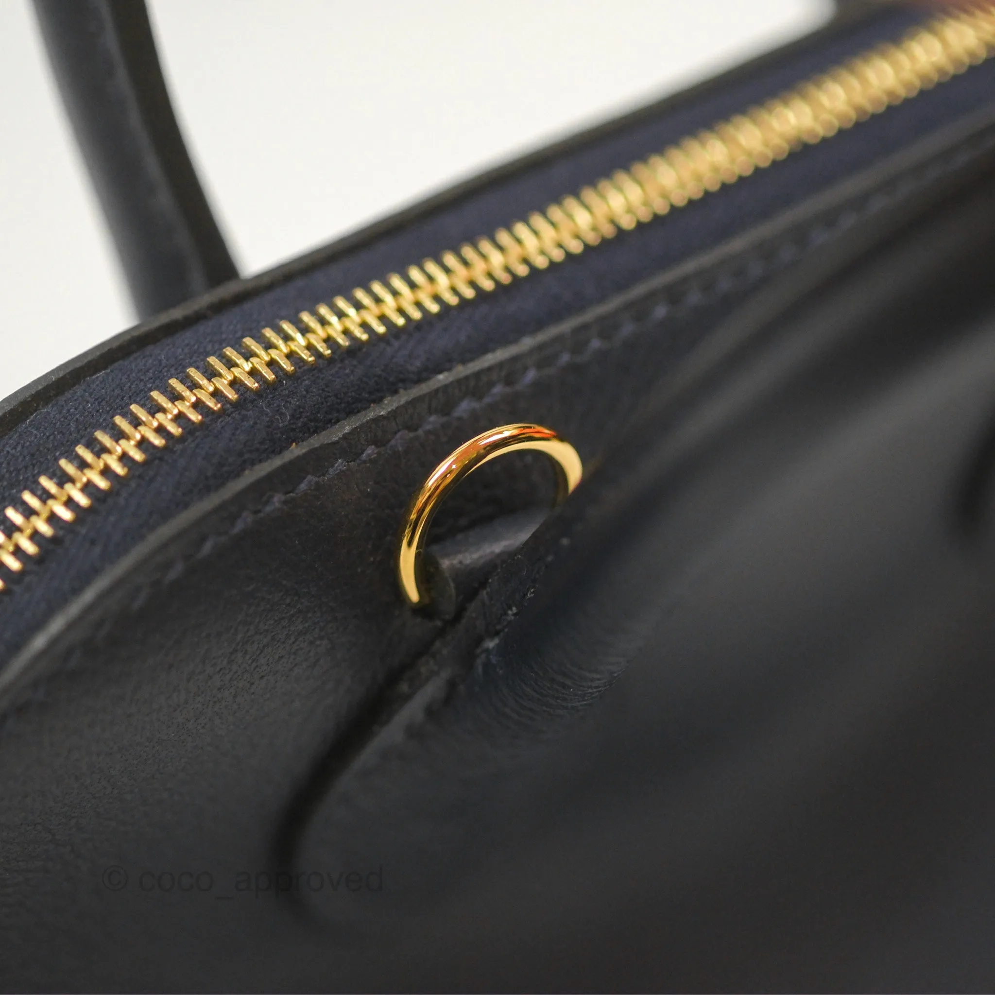 Herms Bolide Mini 1923 Bleu Nuit 2Z Evercolor Gold Hardware