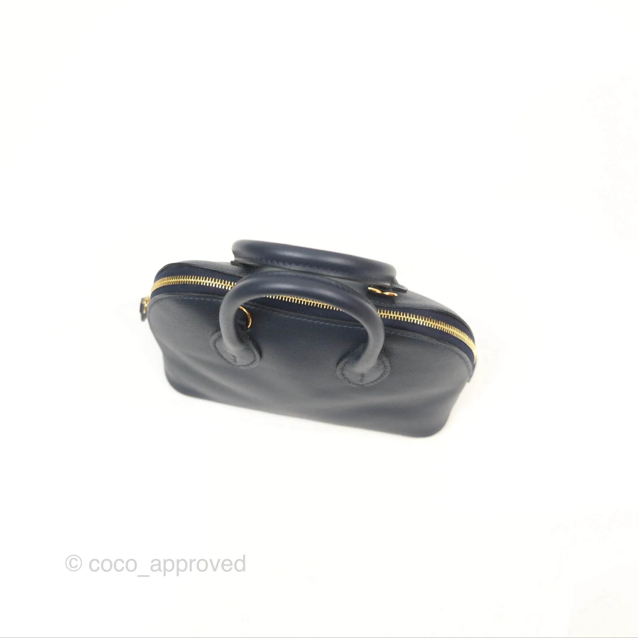 Herms Bolide Mini 1923 Bleu Nuit 2Z Evercolor Gold Hardware