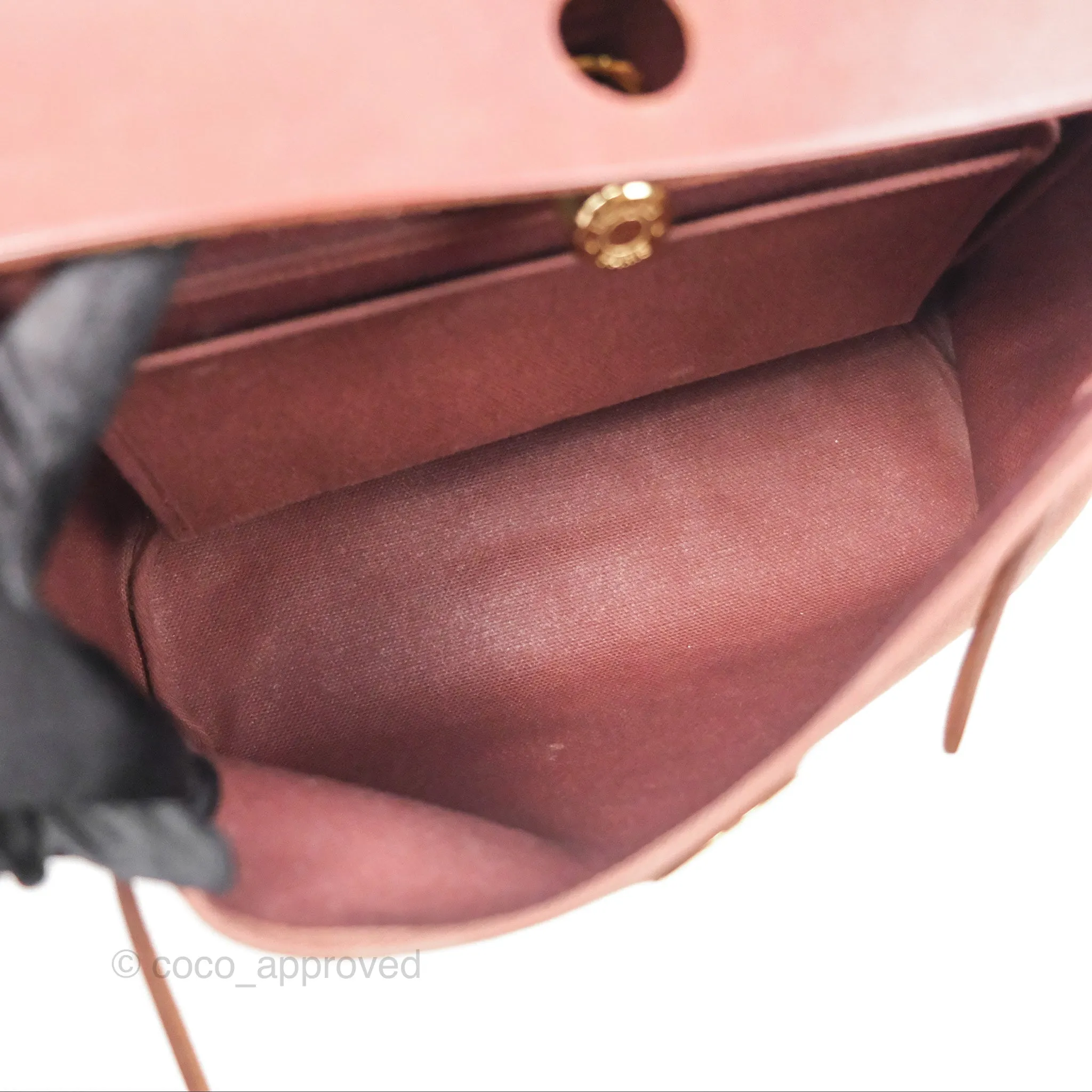 Herms Herbag Zip 31 Rouge H Gold Hardware