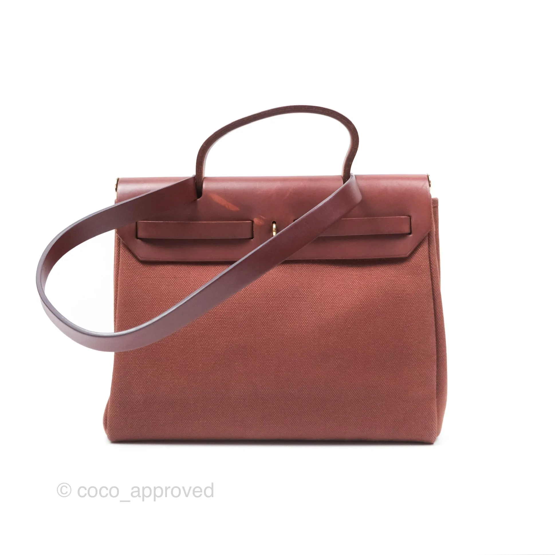 Herms Herbag Zip 31 Rouge H Gold Hardware