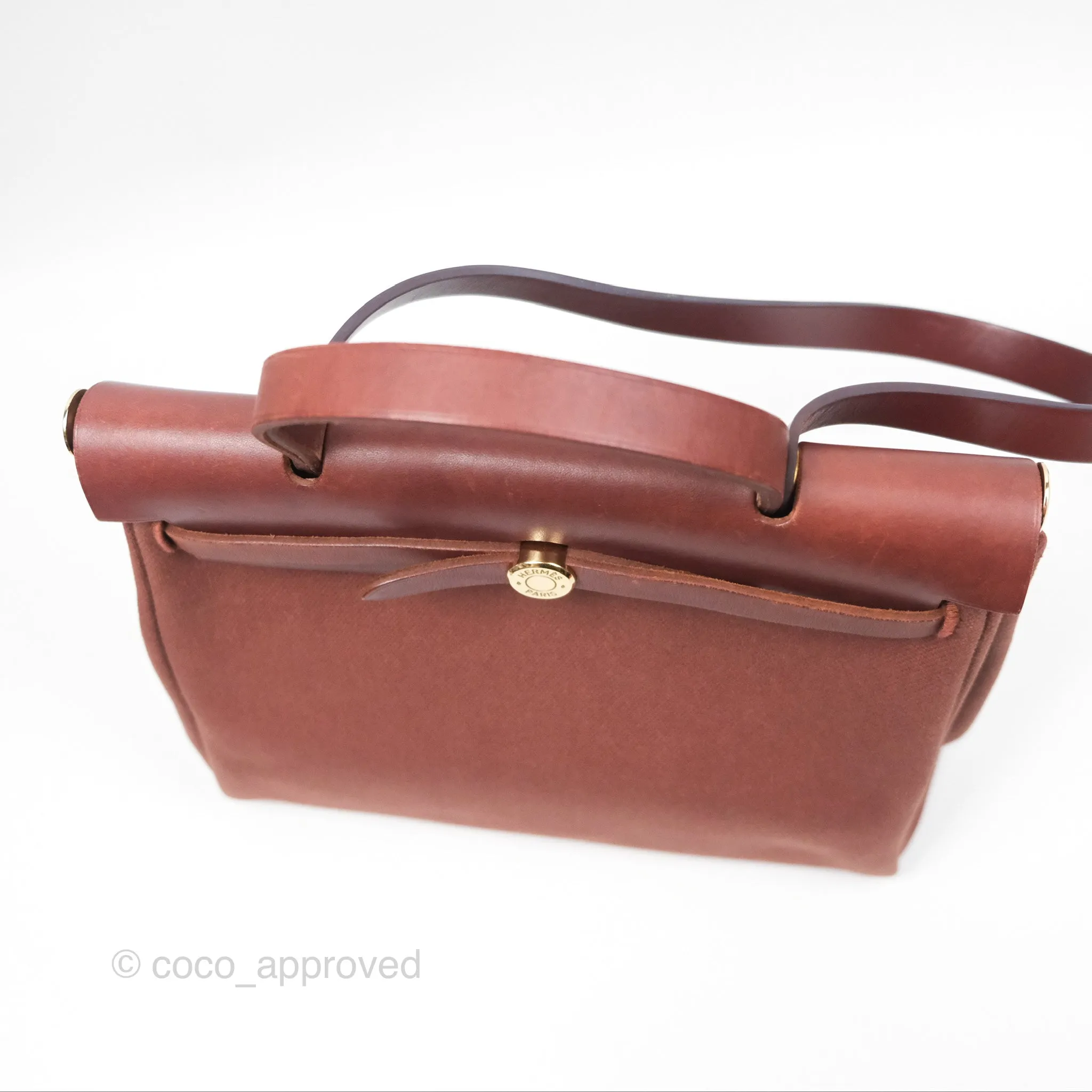 Herms Herbag Zip 31 Rouge H Gold Hardware