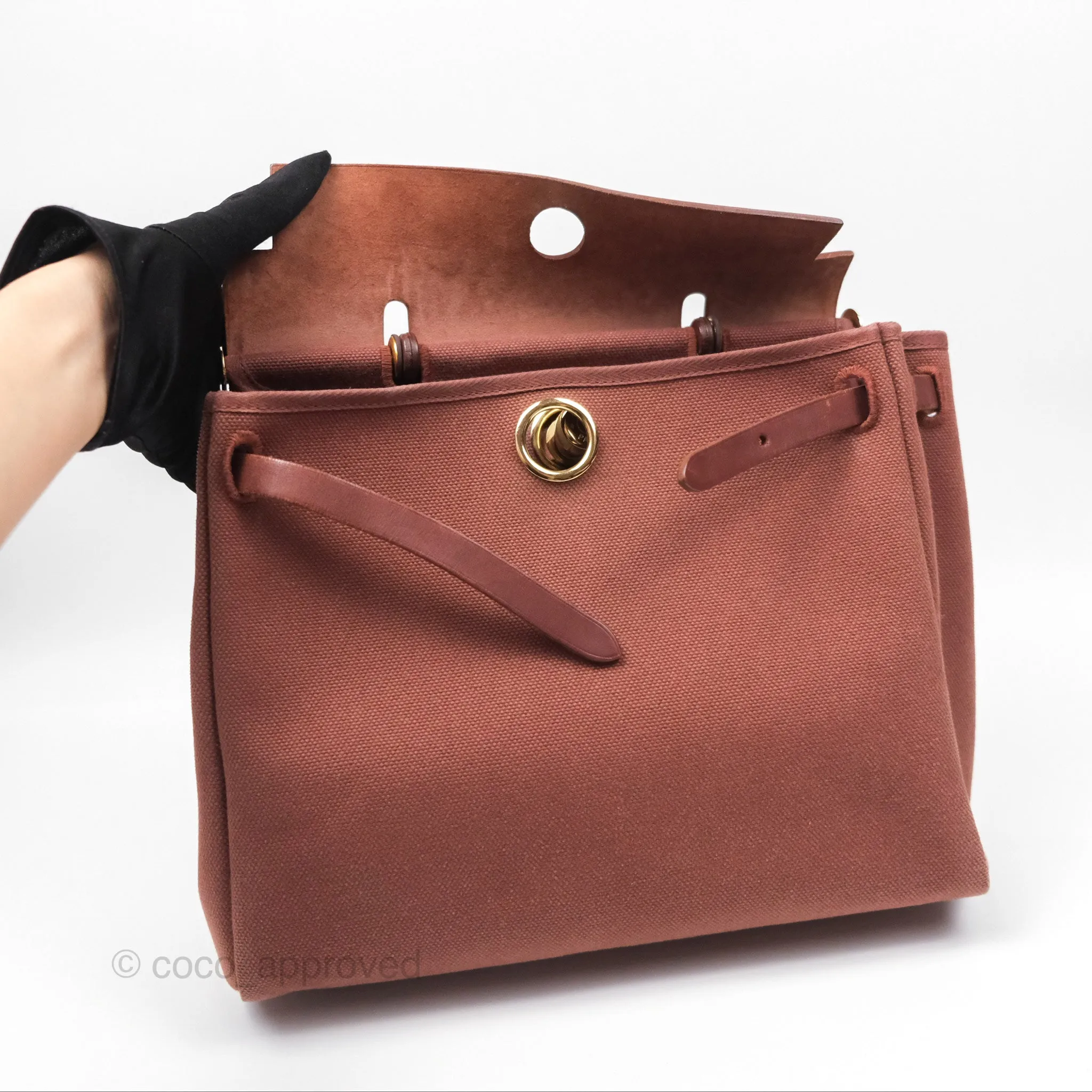 Herms Herbag Zip 31 Rouge H Gold Hardware