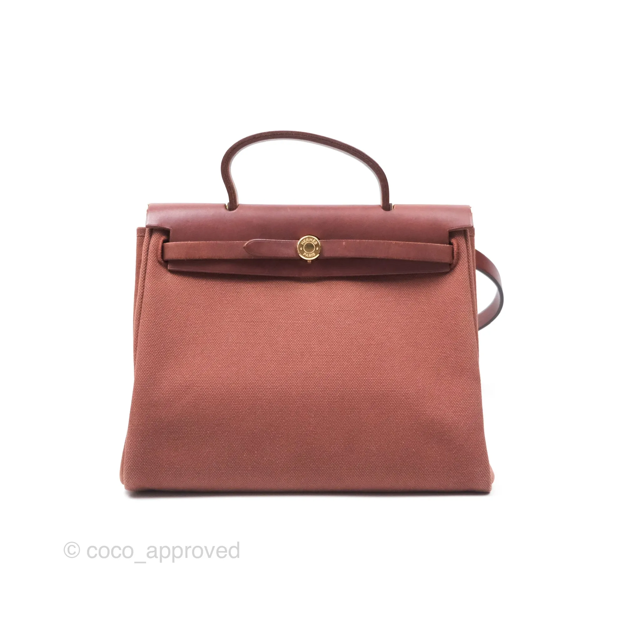 Herms Herbag Zip 31 Rouge H Gold Hardware