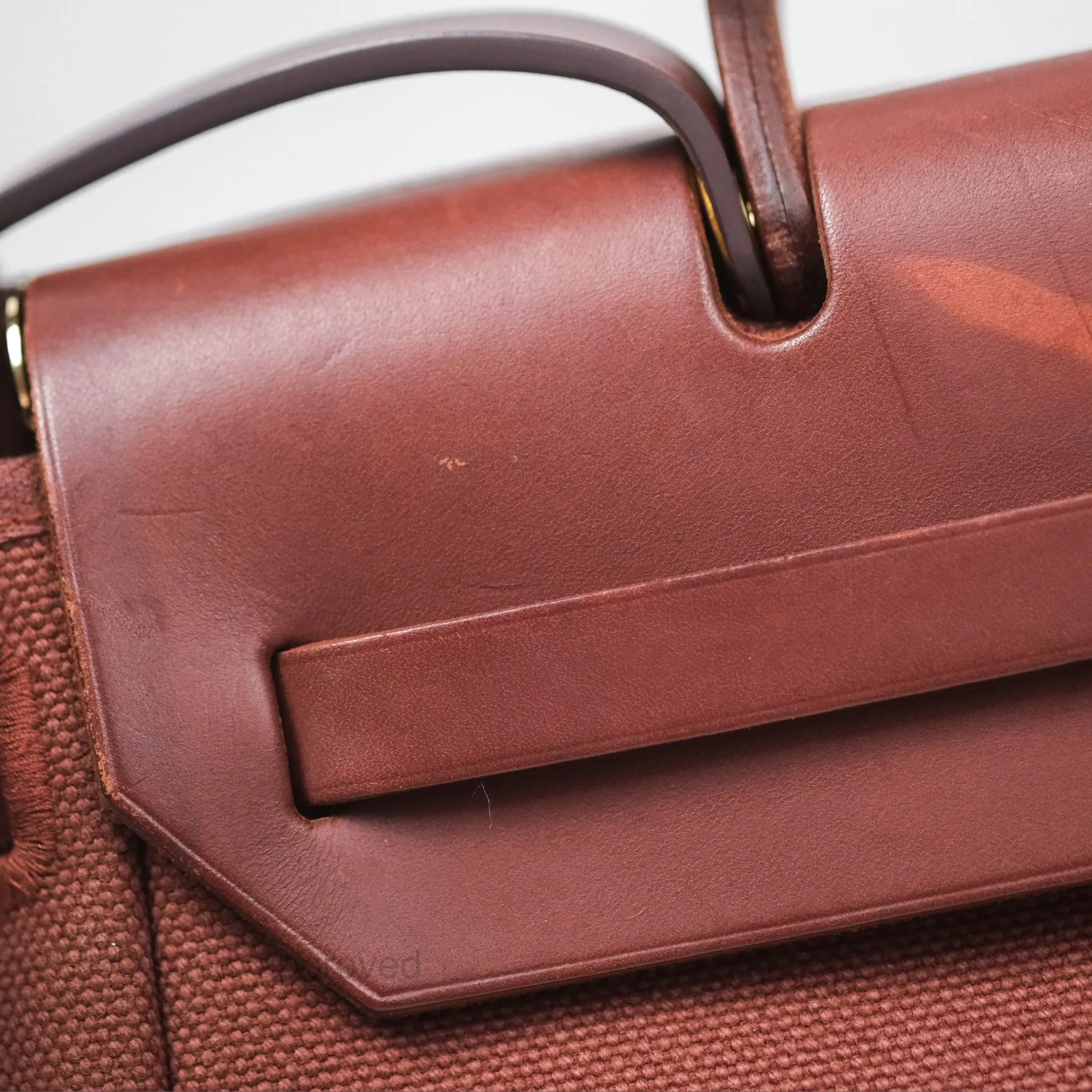 Herms Herbag Zip 31 Rouge H Gold Hardware