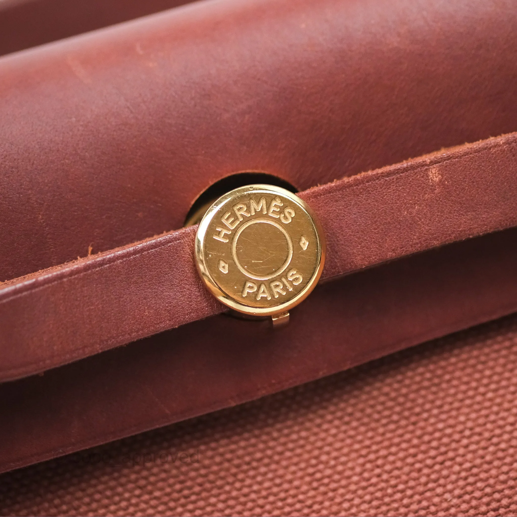 Herms Herbag Zip 31 Rouge H Gold Hardware