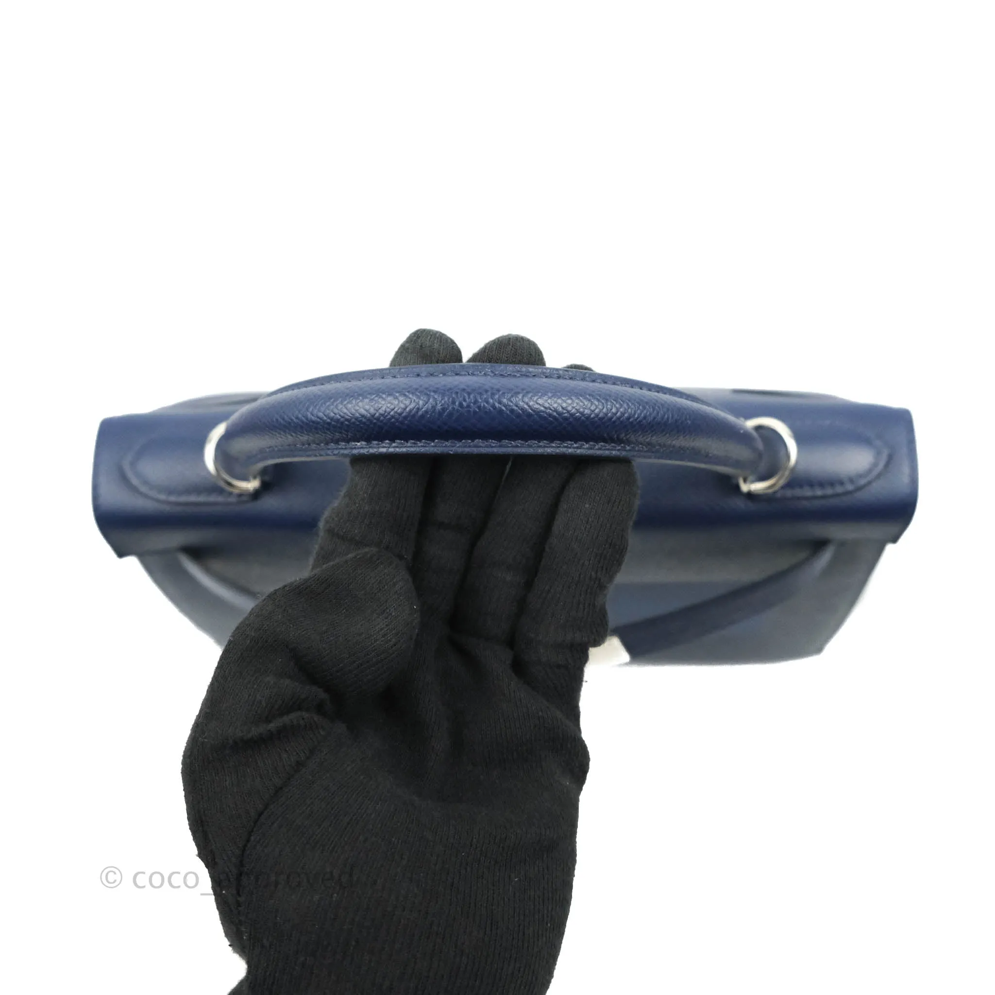 Herms Kelly 28 Blue Epsom Palladium Hardware Letter Collection Limited Edition