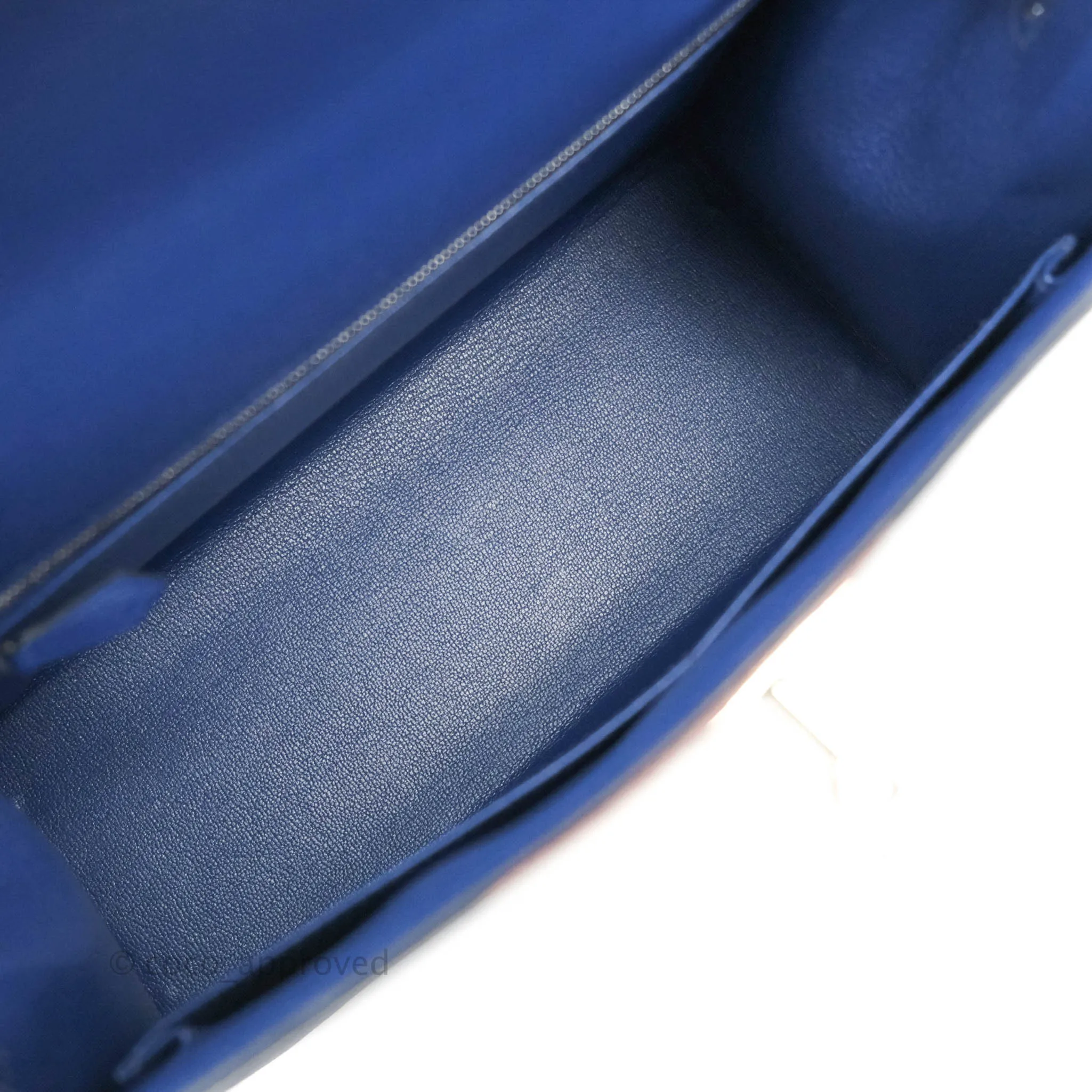 Herms Kelly 28 Blue Epsom Palladium Hardware Letter Collection Limited Edition
