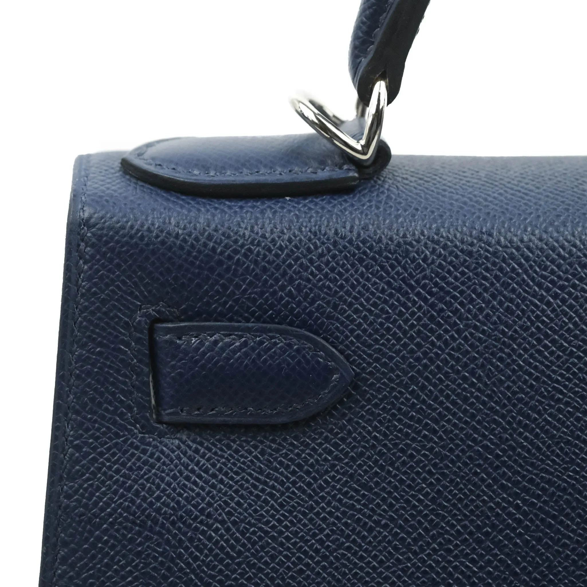 Herms Kelly 28 Blue Epsom Palladium Hardware Letter Collection Limited Edition