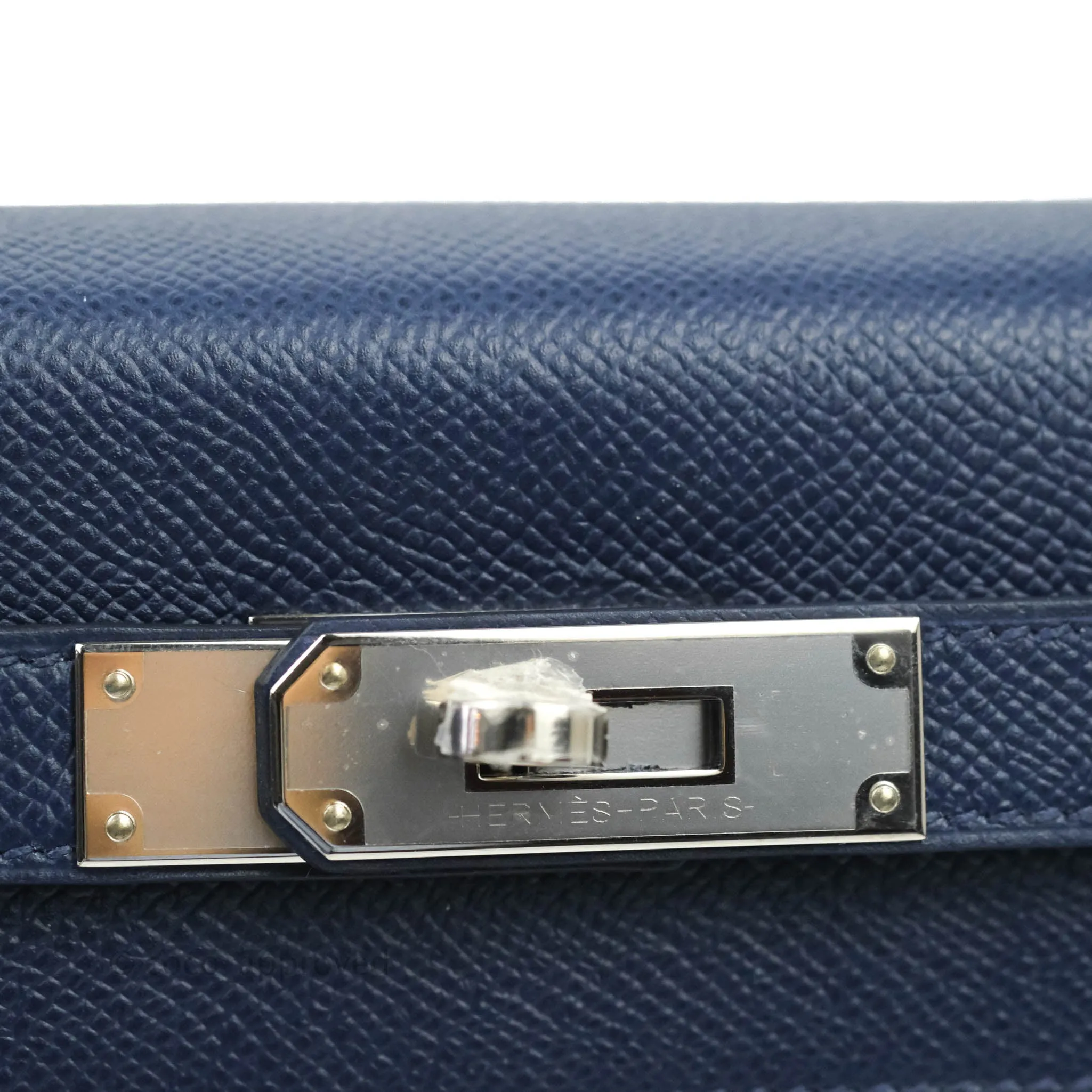 Herms Kelly 28 Blue Epsom Palladium Hardware Letter Collection Limited Edition