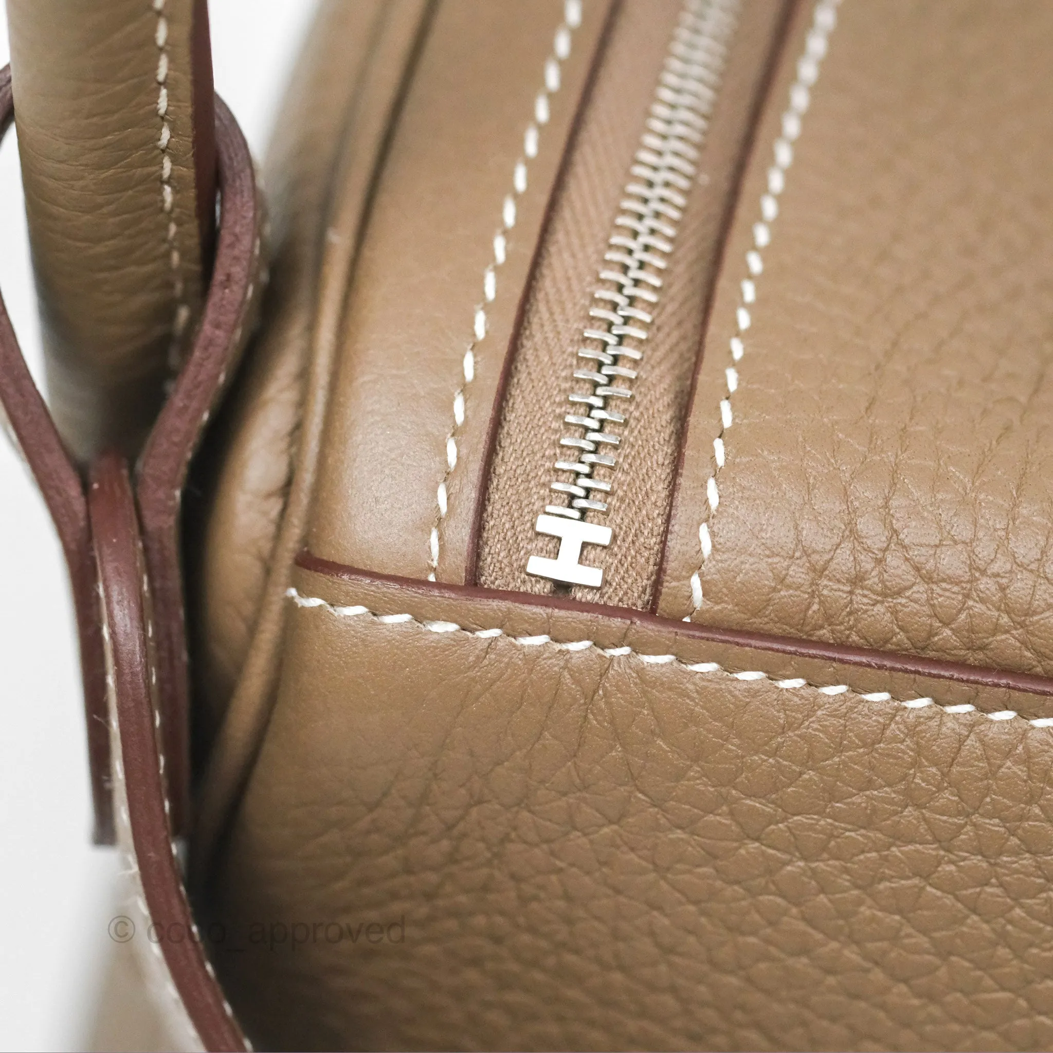 Herms Lindy 26 Etoupe 18 Clemence Palladium Hardware