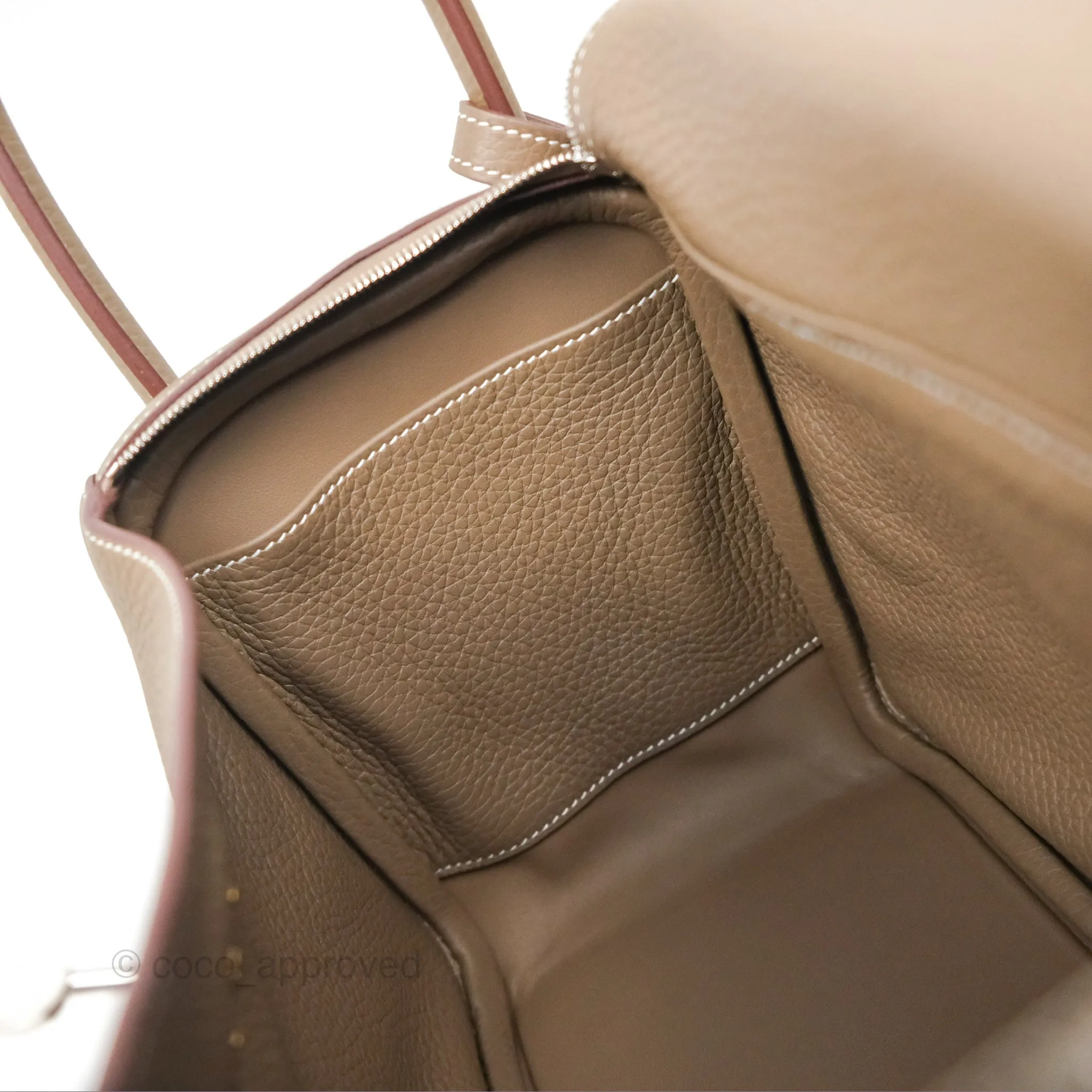 Herms Lindy 26 Etoupe 18 Clemence Palladium Hardware