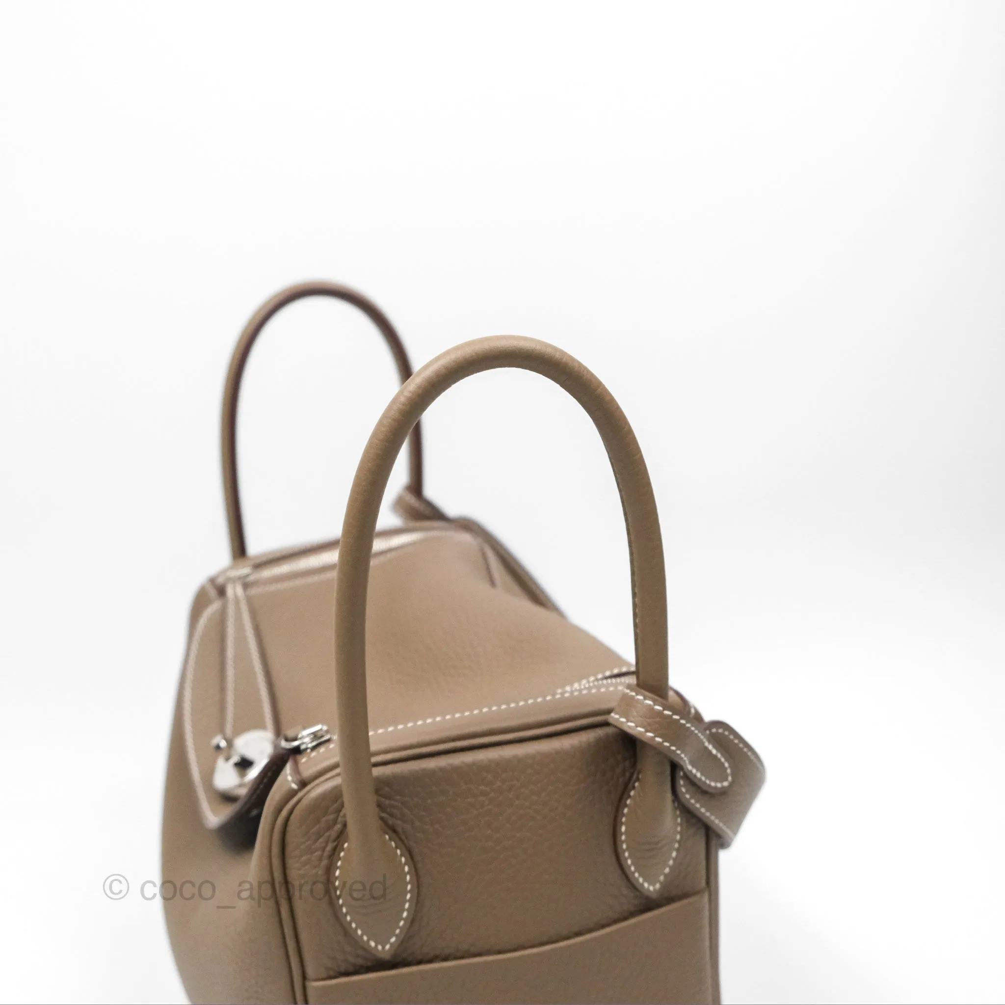 Herms Lindy 26 Etoupe 18 Clemence Palladium Hardware